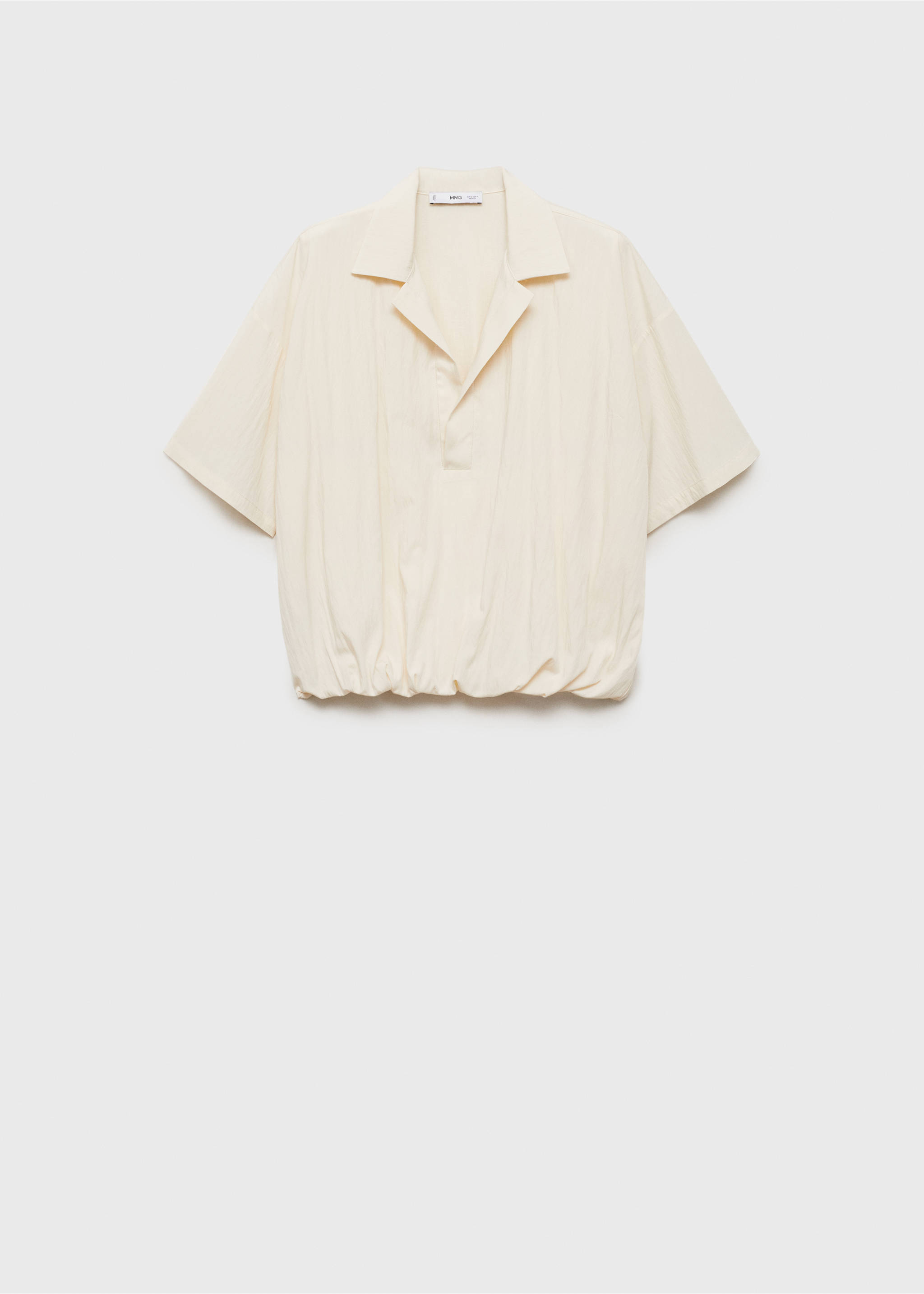 Crop puffed shirt - Article without model, Vanilla. Ref: 17021157-00.