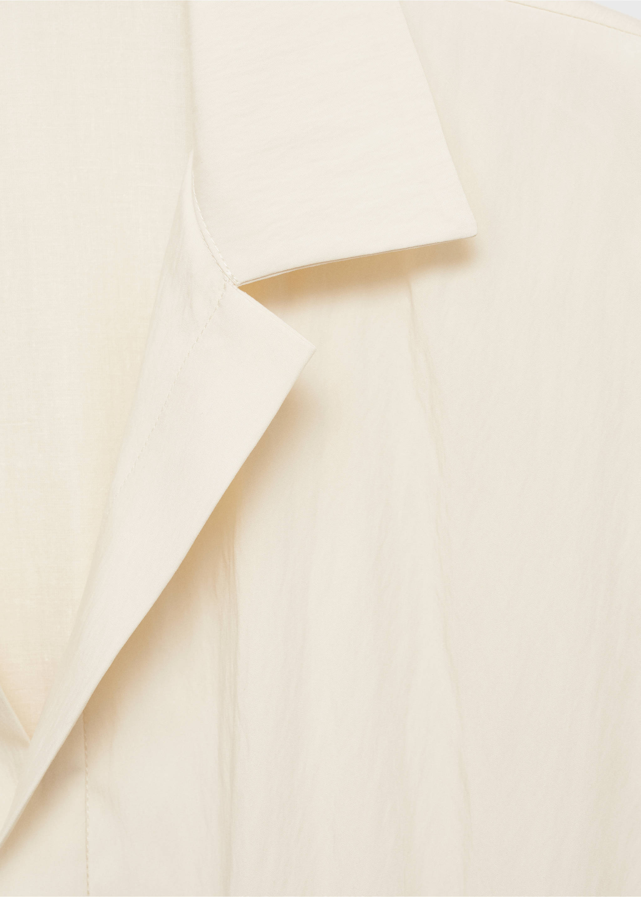Crop puffed shirt - Details of the article 8, Vanilla. Ref: 17021157-00.