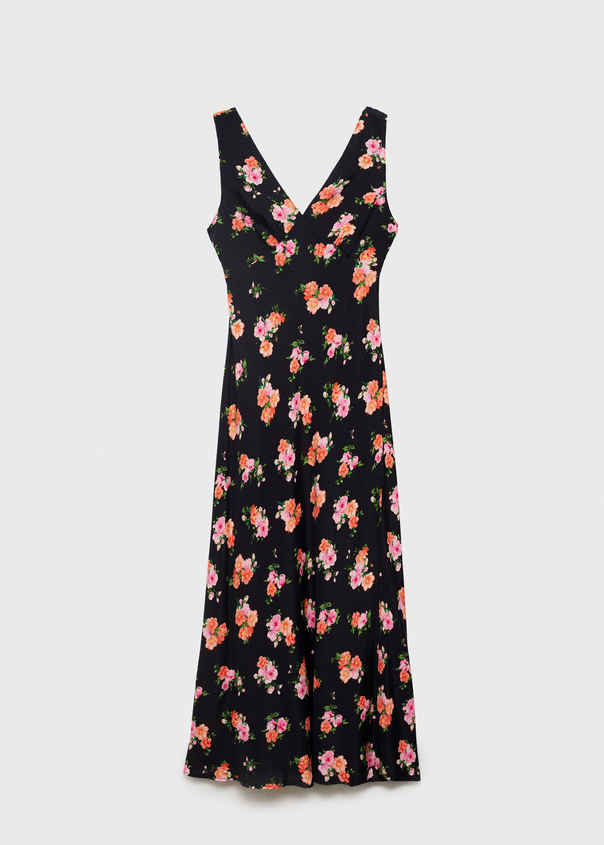 Langes Kleid mit Blumenmuster - Artikel ohne Model
