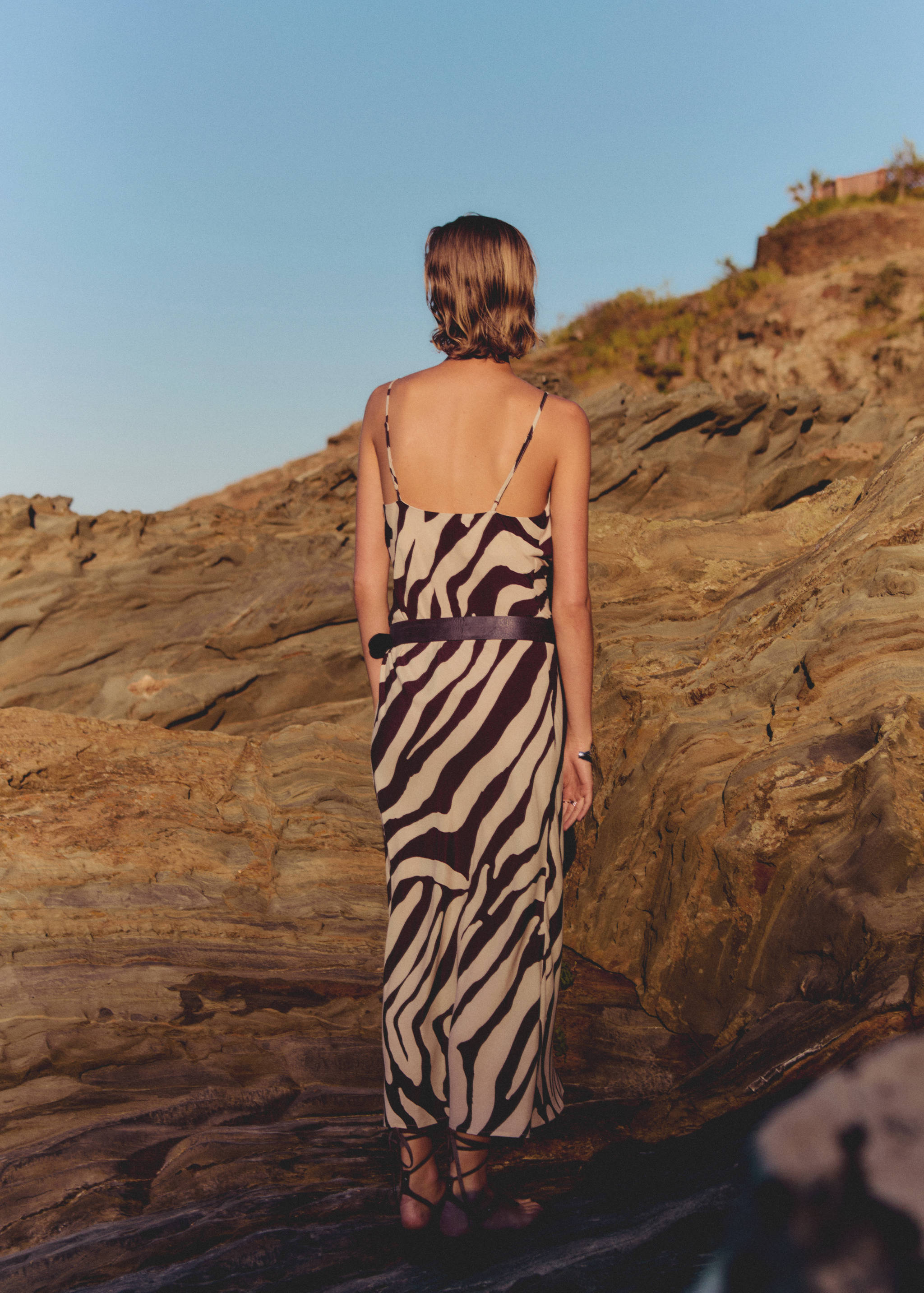 brown zebra dress TA3 Goddessy Maxi Dress - Golden Zebra - XS
