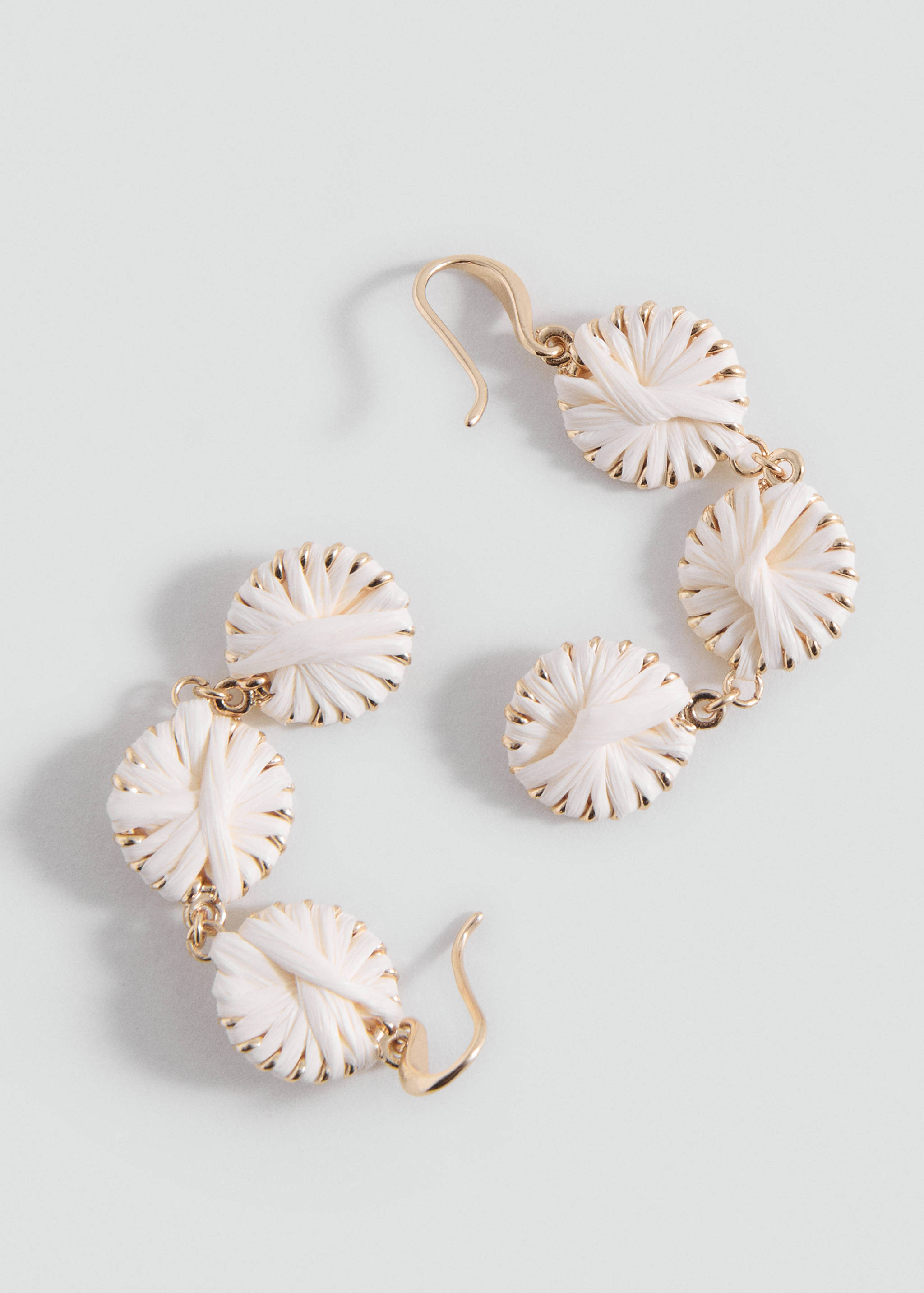 Natural fibre hanging earrings - Medium plane