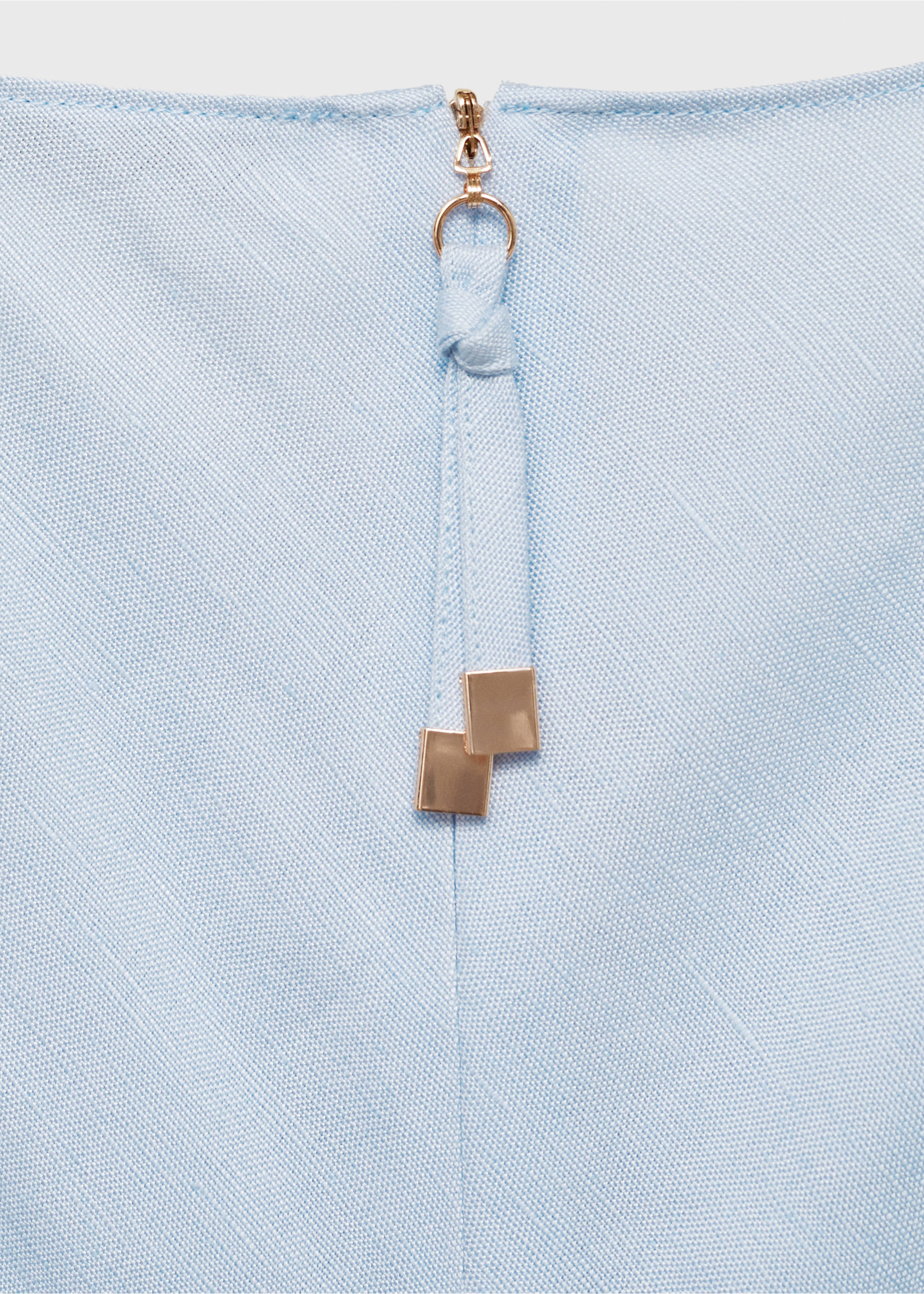 Linen-blend midi dress - Details of the article 0, Aqua Green. Ref: 17021172-00.