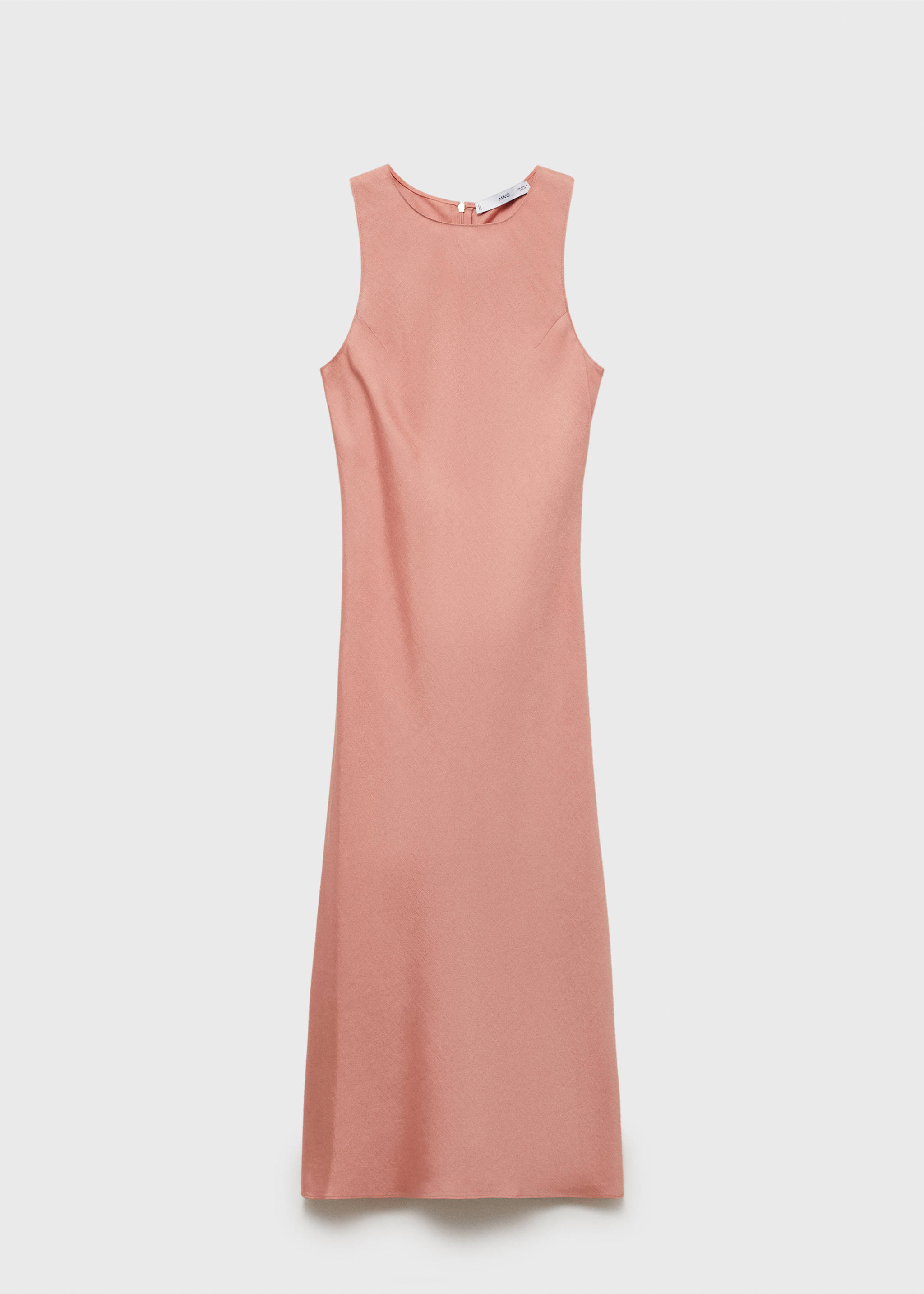 Linen-blend midi dress - Article without model, Pink. Ref: 17021172-00.