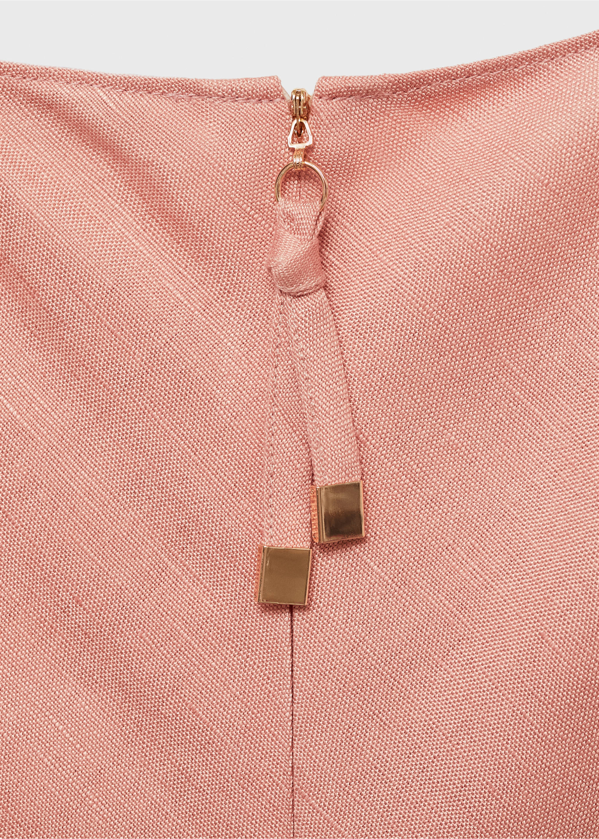 Linen-blend midi dress - Details of the article 0, Pink. Ref: 17021172-00.