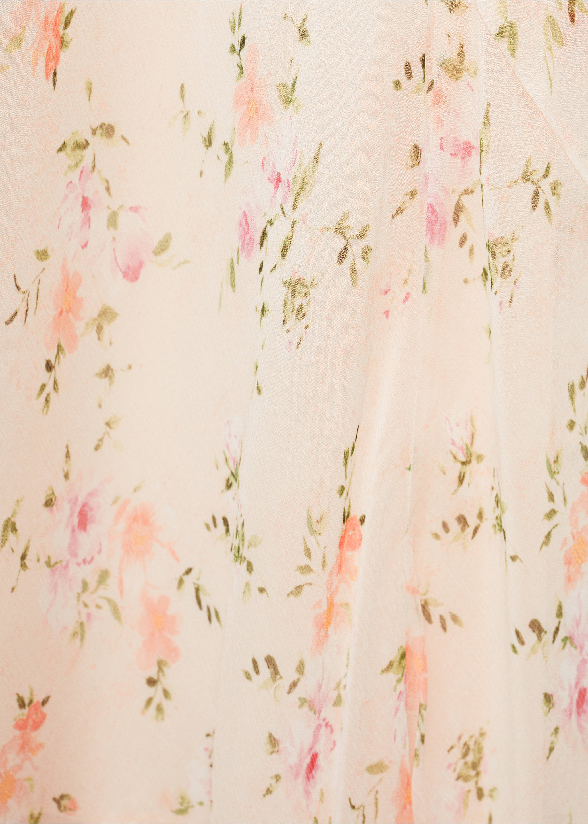 Floral-print draped dress - Details of the article 0, Salmon. Ref: 17021173-00.