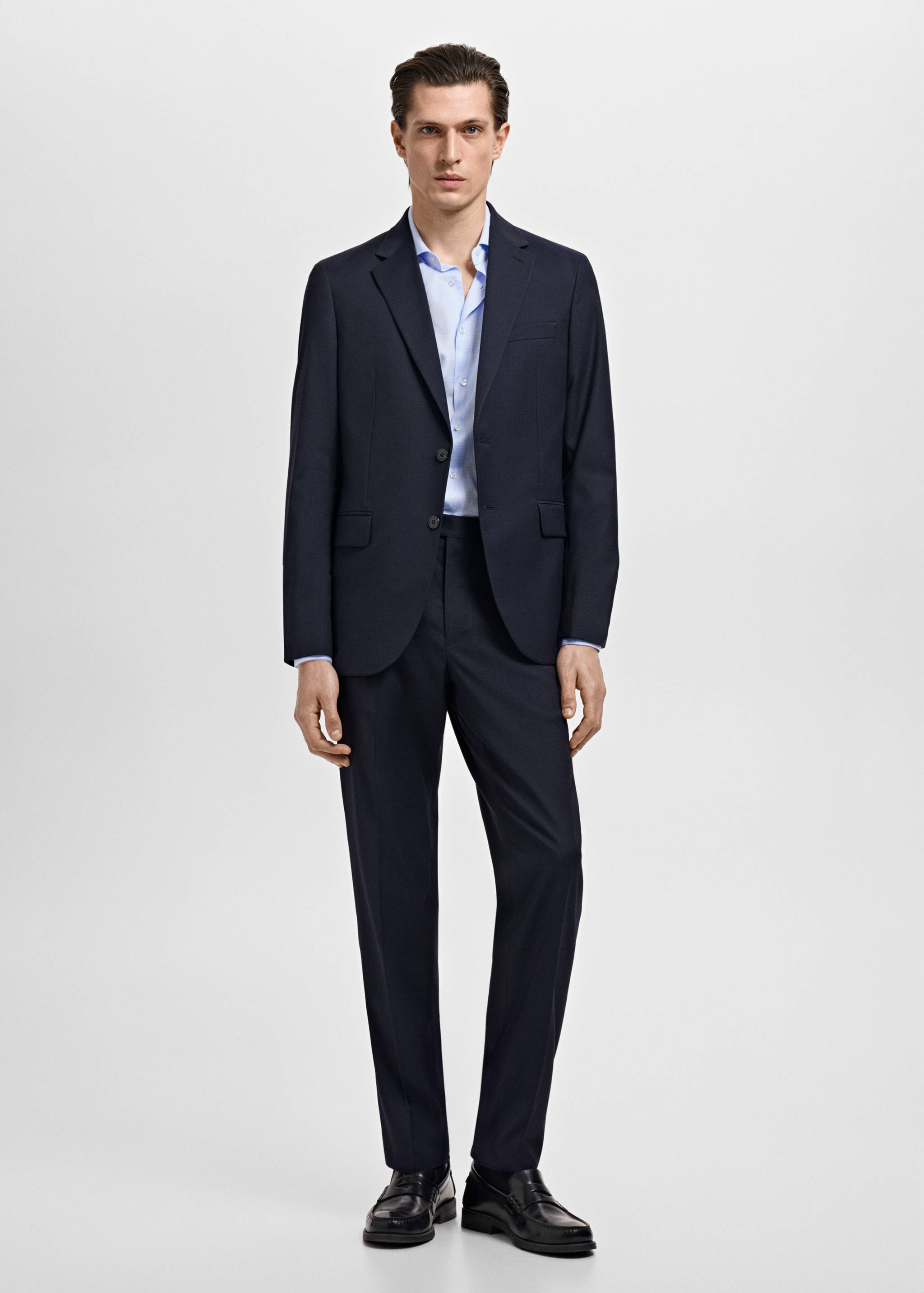 Camisa traje slim fit twill microestampado - Plano general