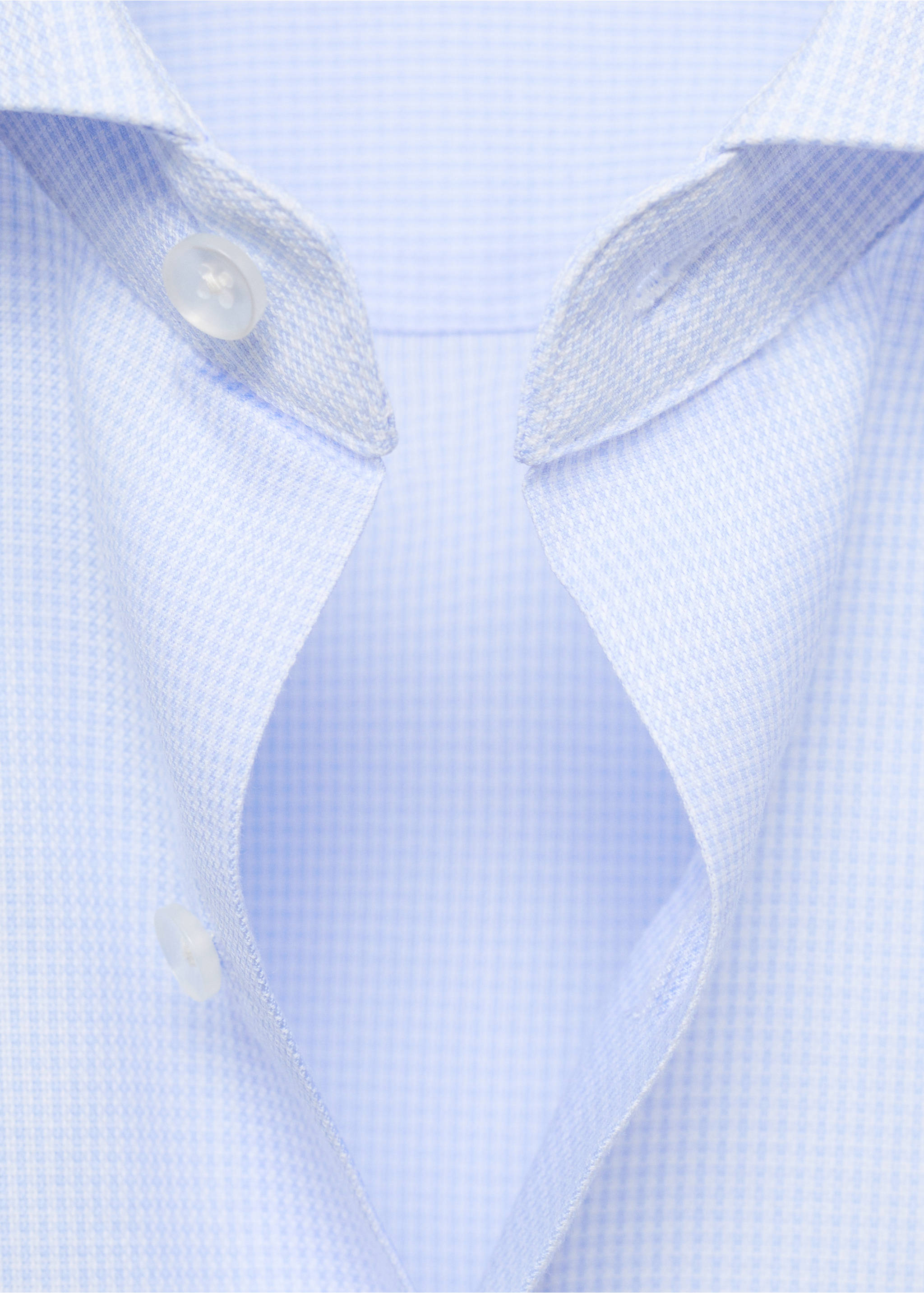 Camisa traje slim fit twill microestampado - Detalle del artículo 8, Azul celeste. Ref: 17021177-00.