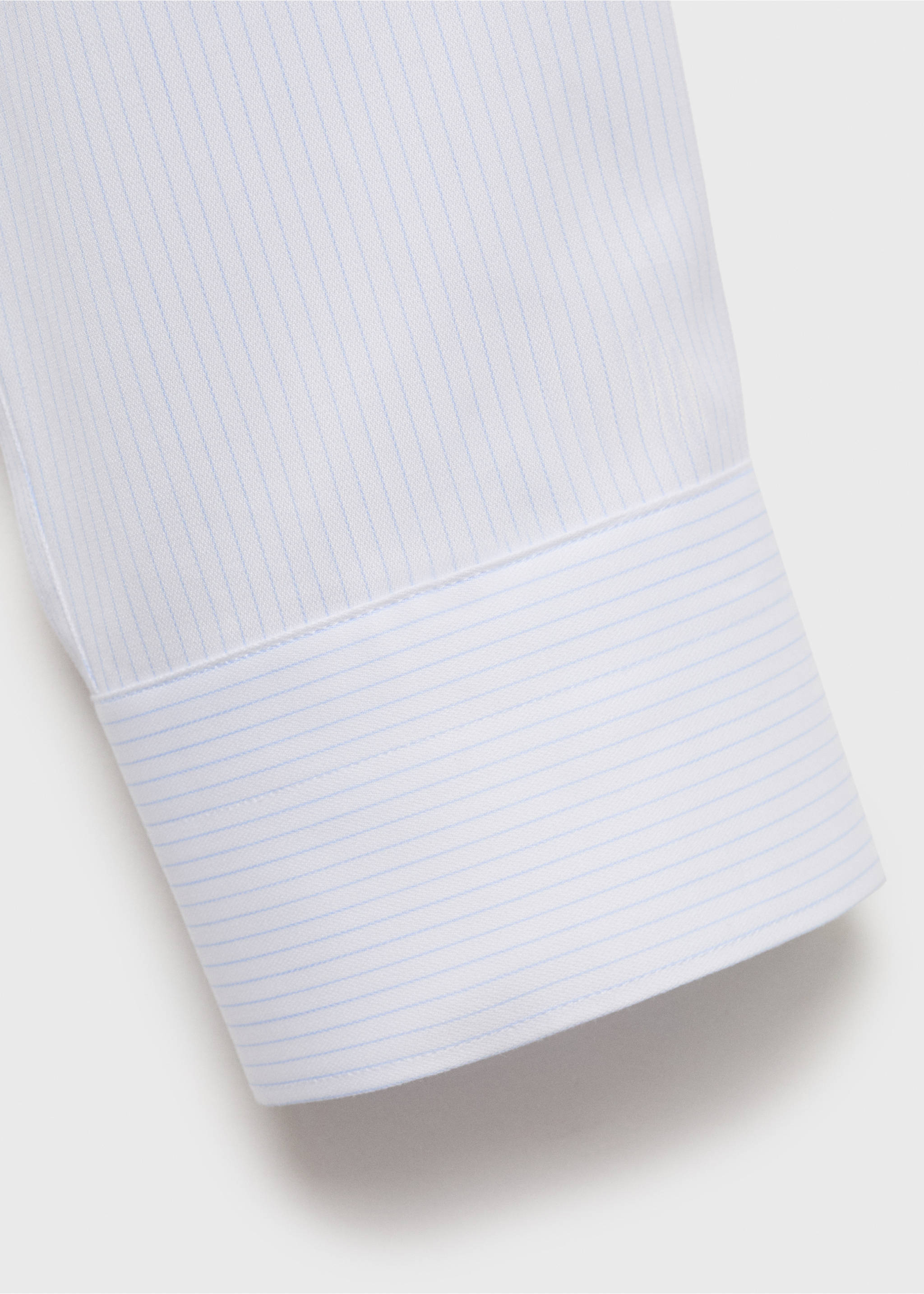Slim fit cotton striped suit shirt - Details of the article 0, White. Ref: 17021178-00.