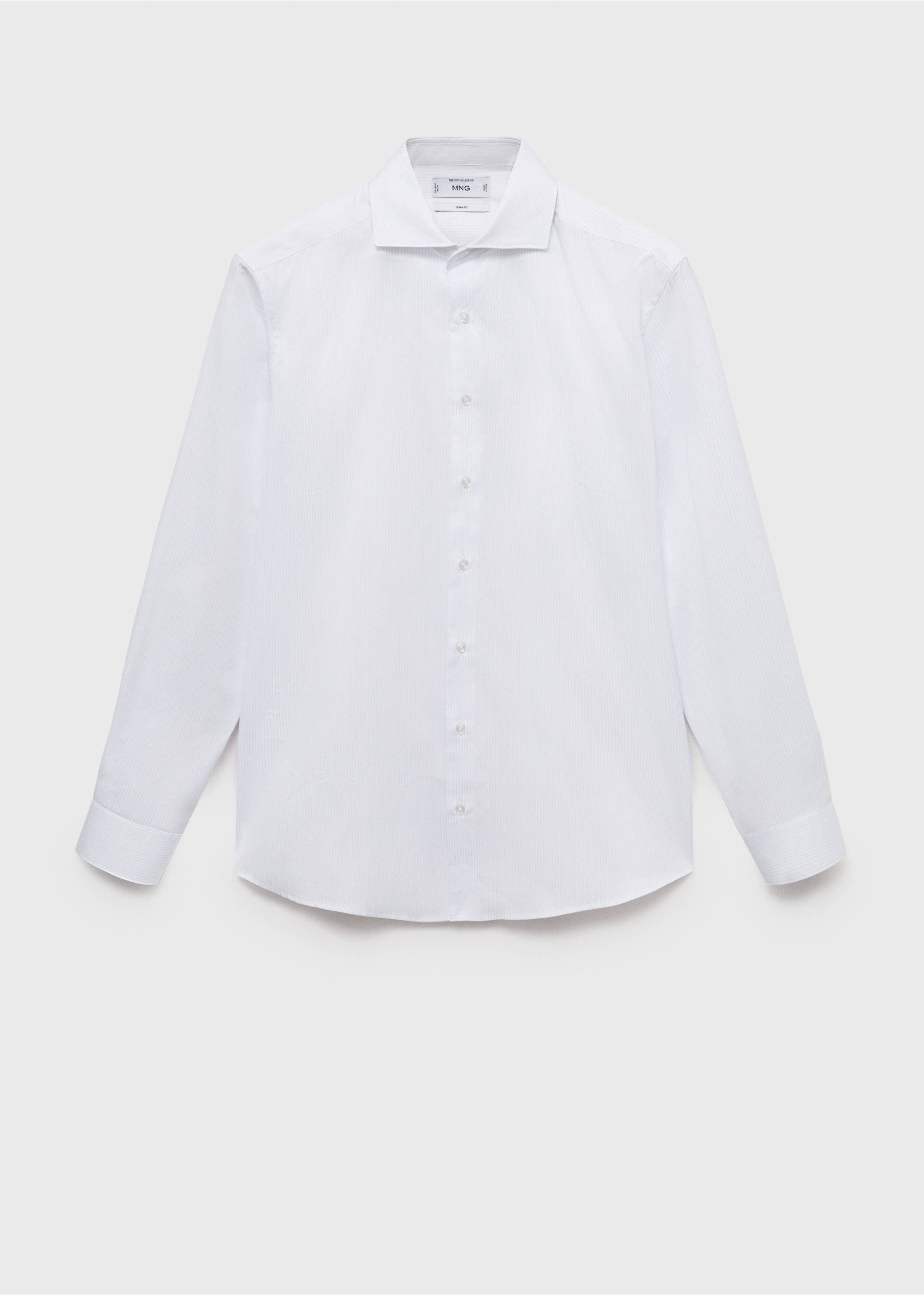 Slim fit cotton striped suit shirt - Article without model, White. Ref: 17021178-00.