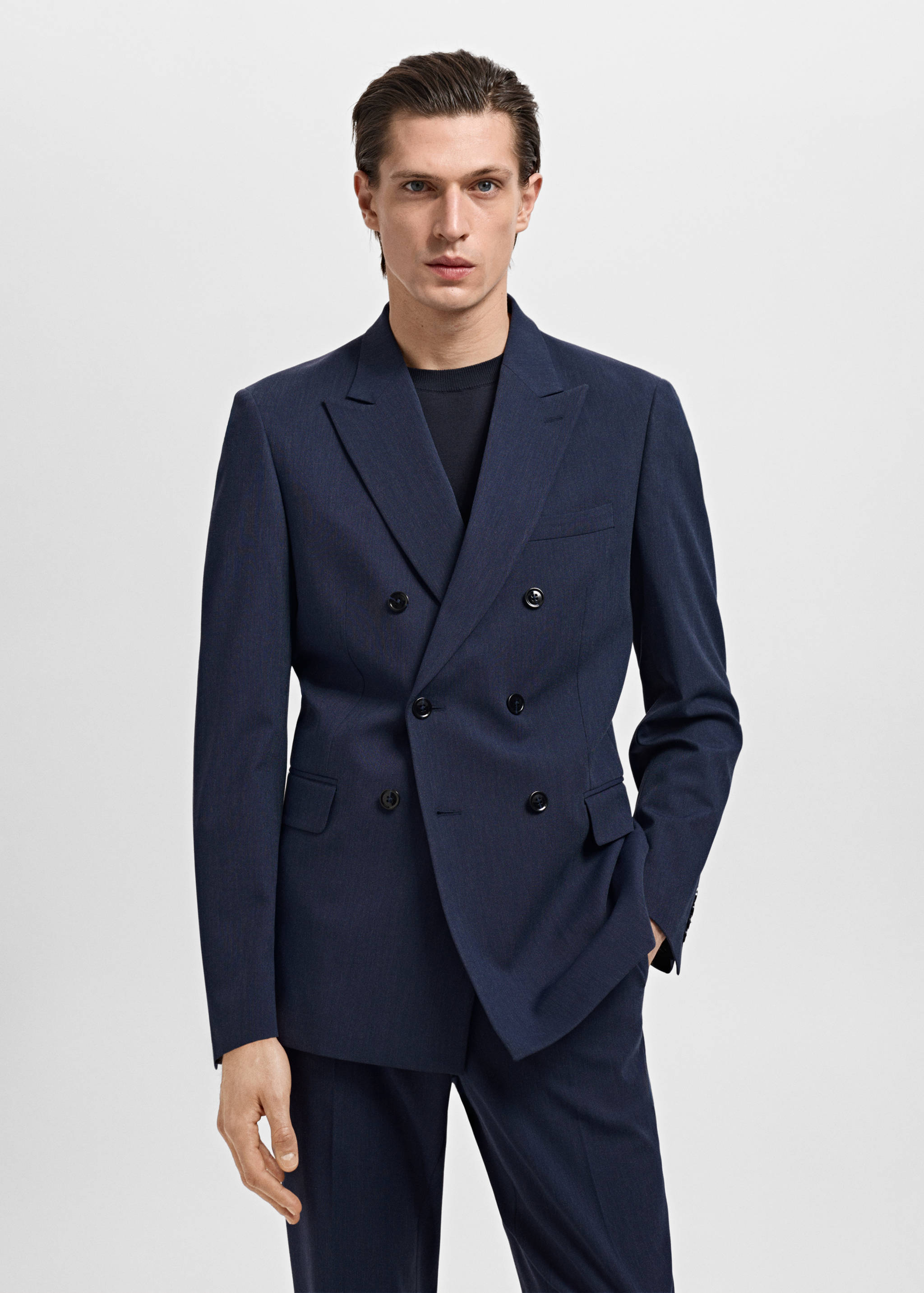 Veste de costume Monaco croisée slim-fit - Plan moyen