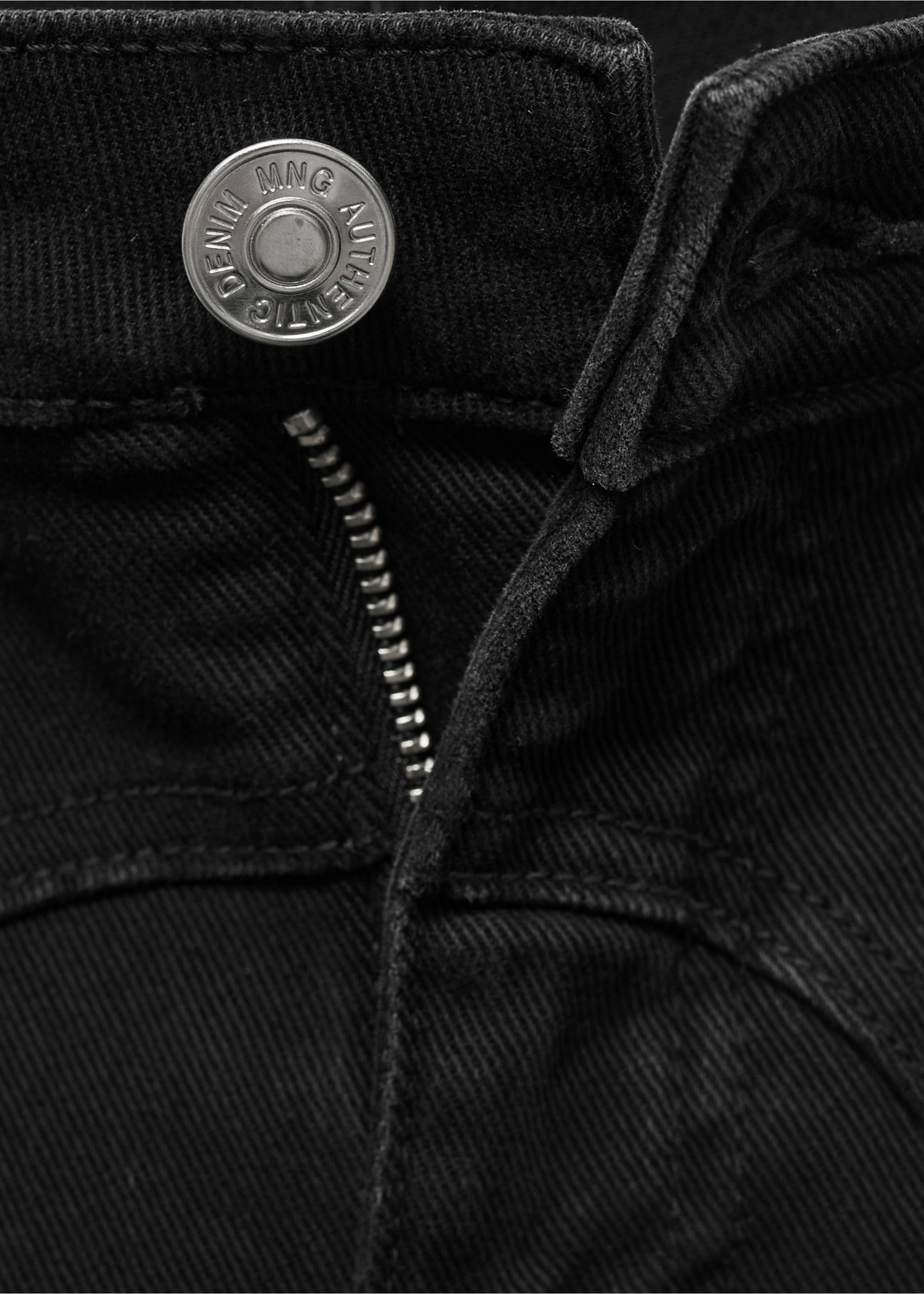 Flared jeans with studs - Details of the article 8, Black denim. Ref: 17021183-00.