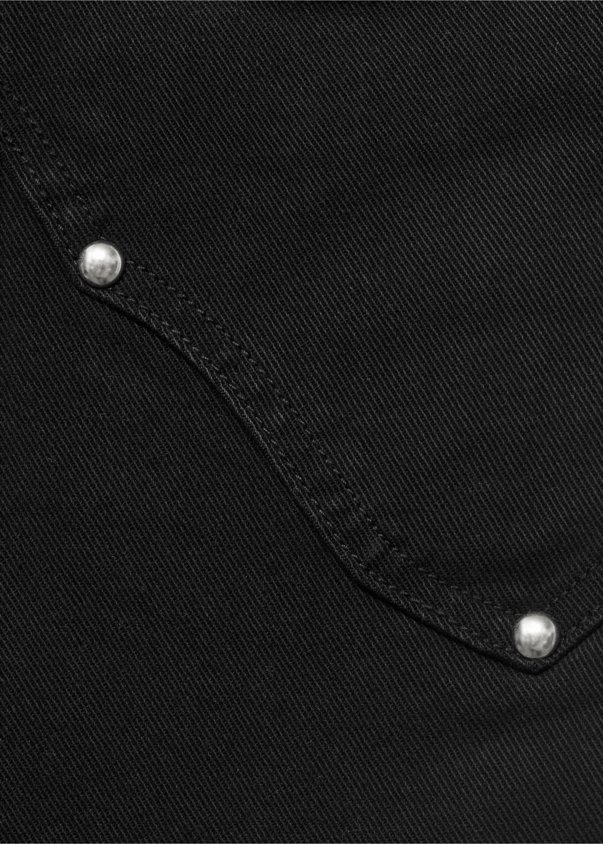 Flared jeans with studs - Details of the article 0, Black denim. Ref: 17021183-00.