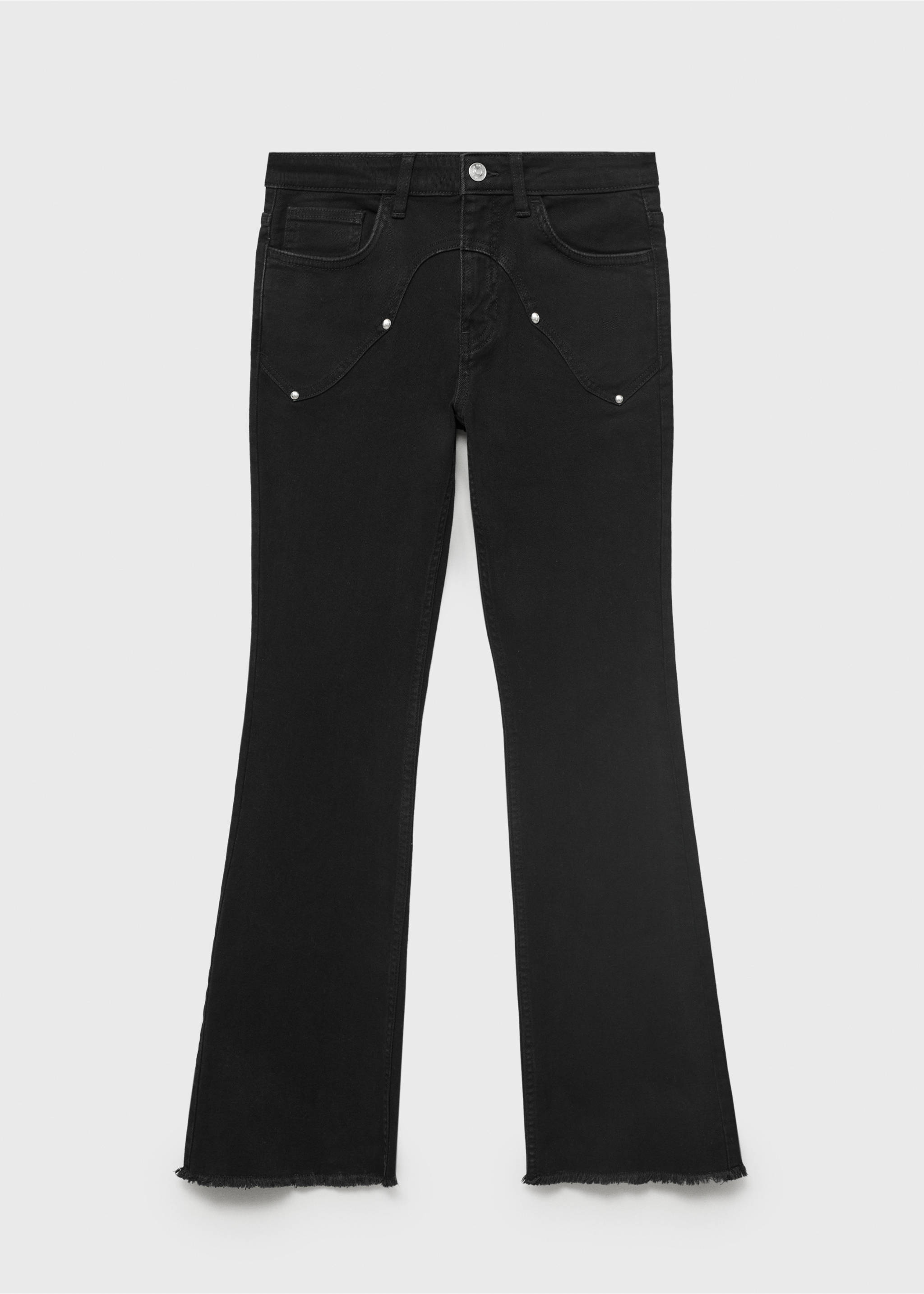 Flared jeans with studs - Article without model, Black denim. Ref: 17021183-00.