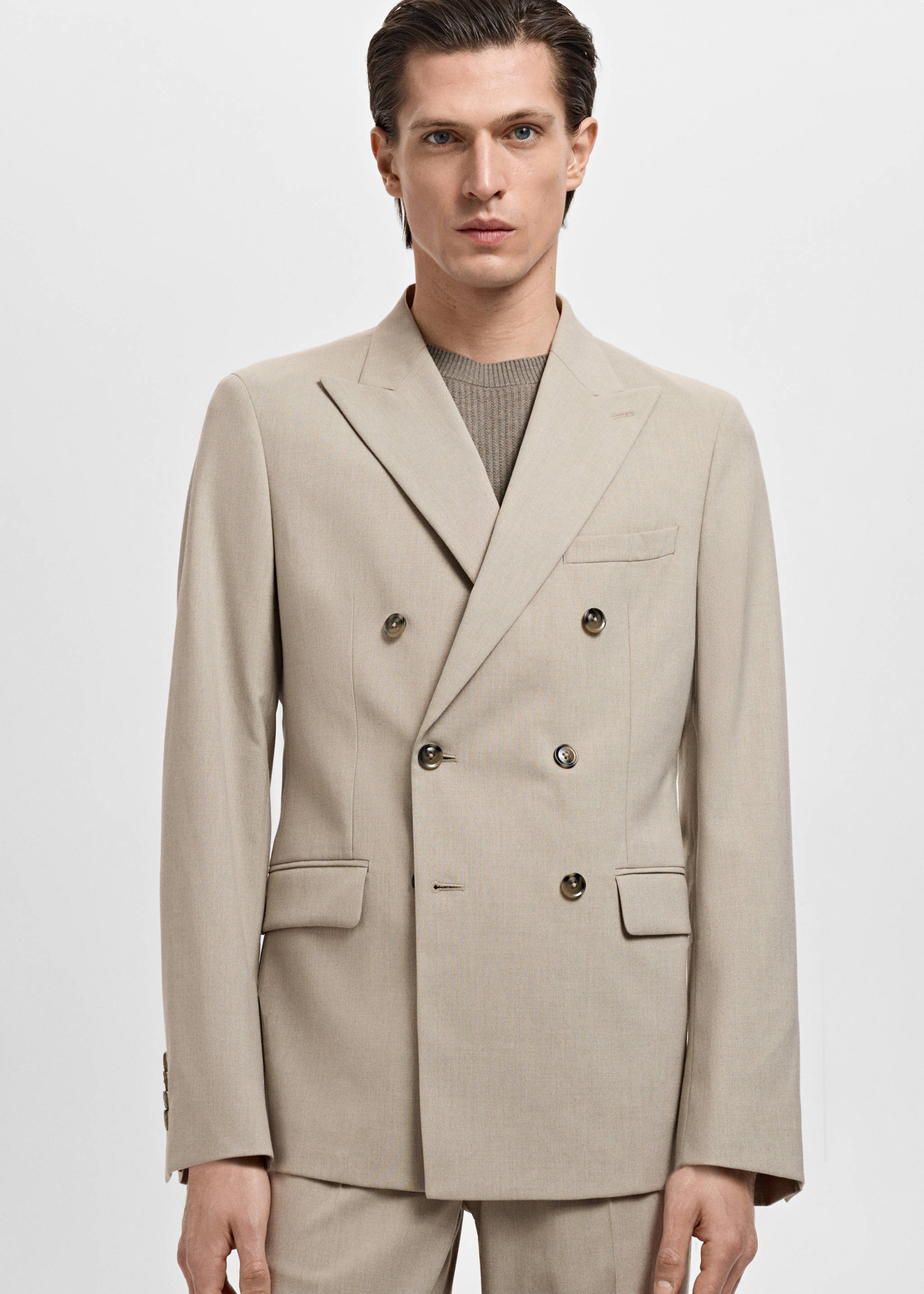 Veste de costume Monaco croisée slim-fit - Plan moyen