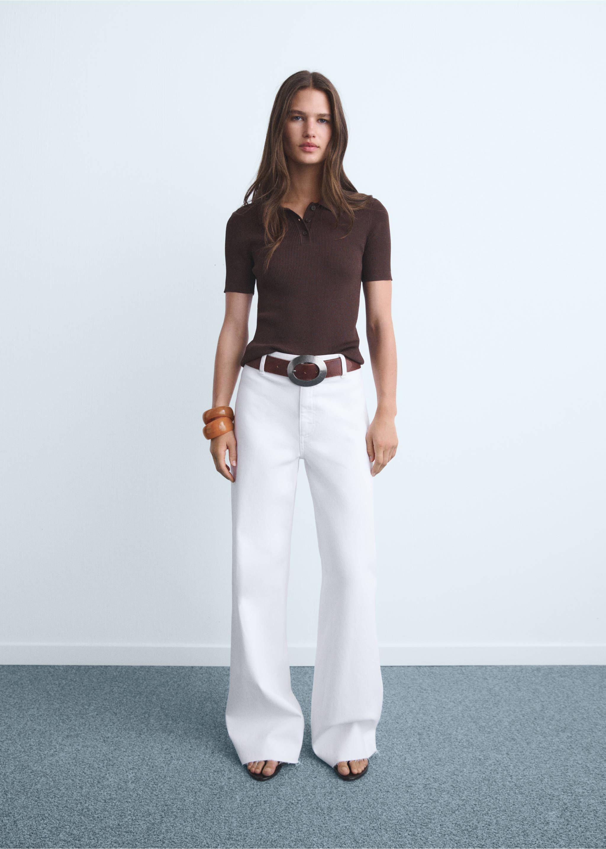 Catherin culotte high-rise jeans - General plane, White. Ref: 17021186-00.