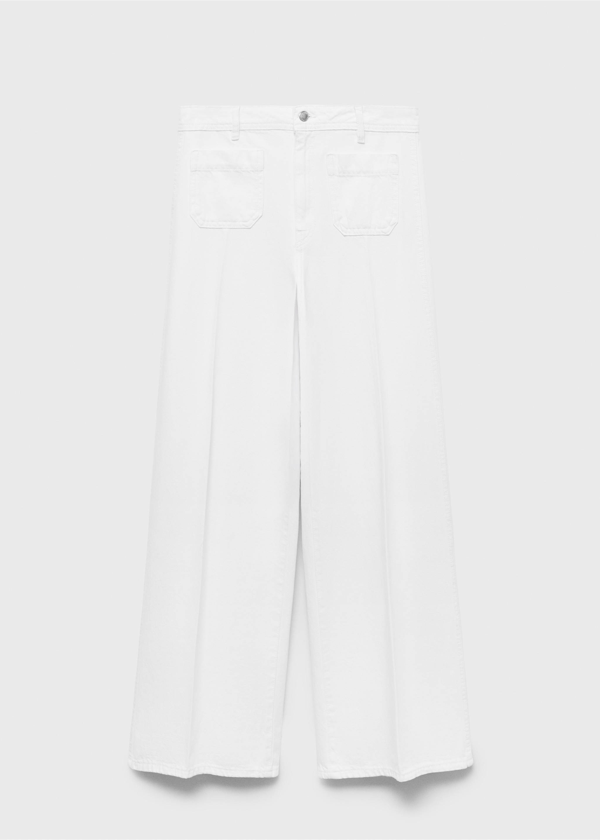 Jean large taille haute avec poches - Article sans modèle, Blanc. Ref: 17021188-00.