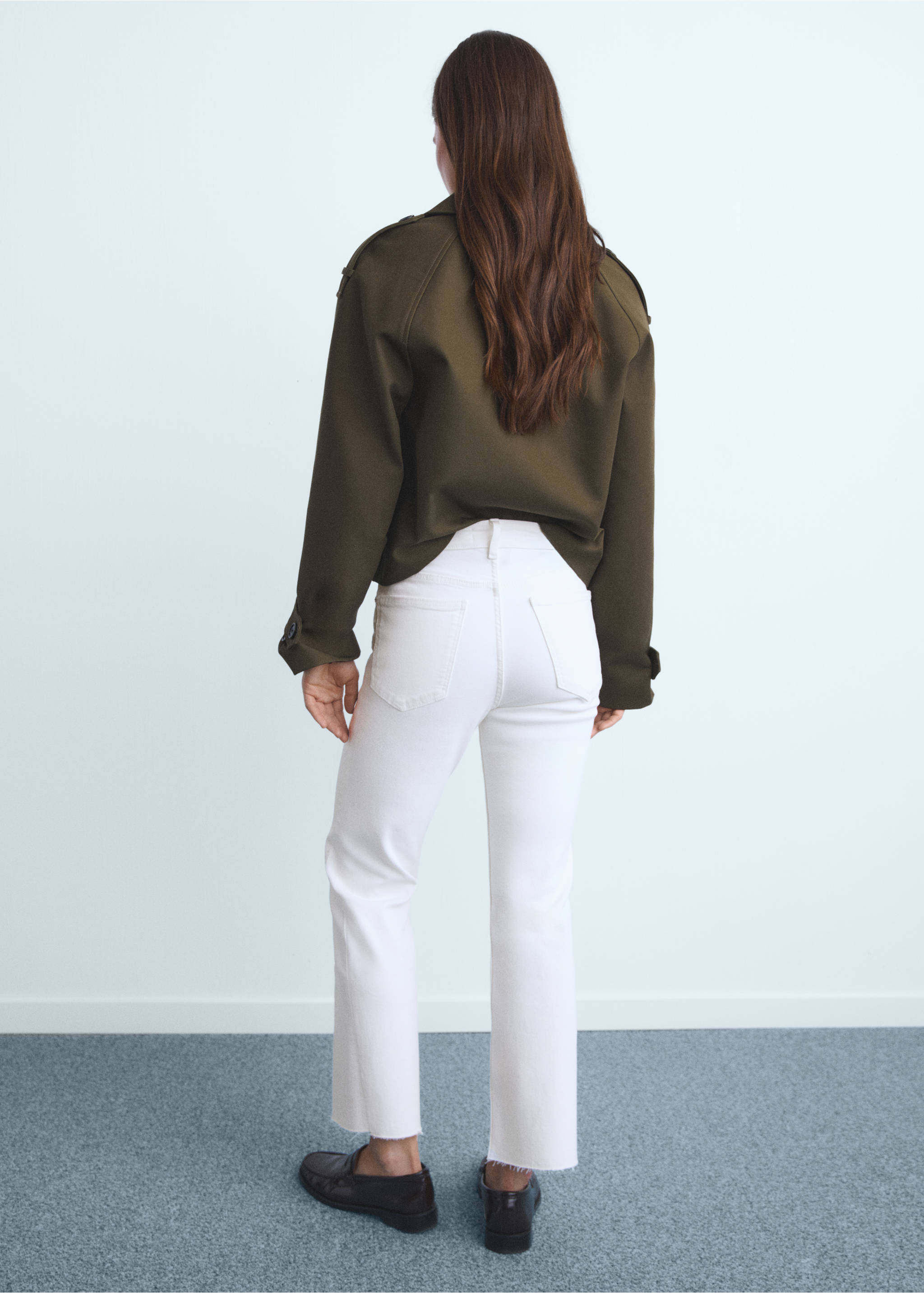 Sienna flared cropped jeans - Reverse of the article, White. Ref: 17021190-00.