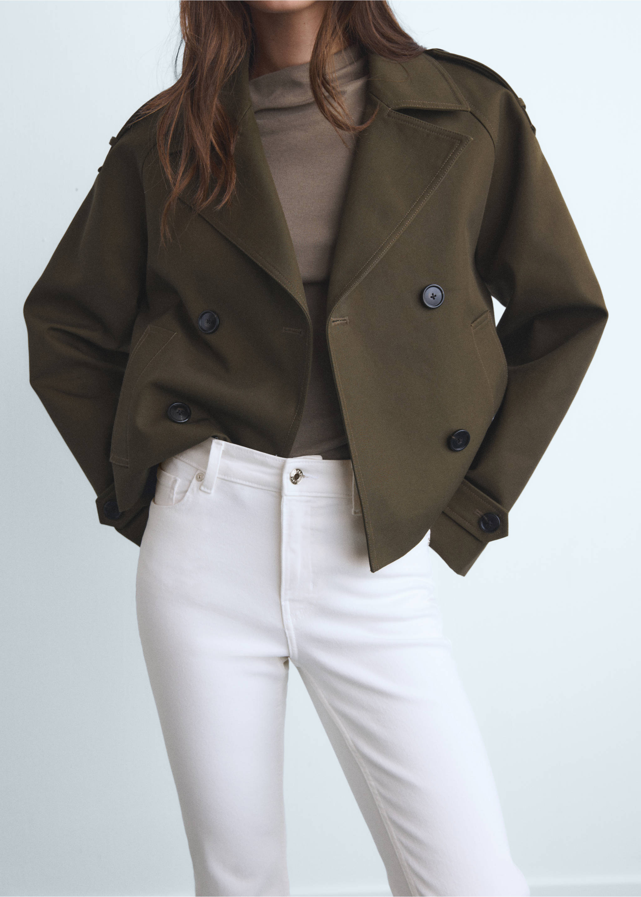 Sienna flared cropped jeans - Details of the article 6, White. Ref: 17021190-00.