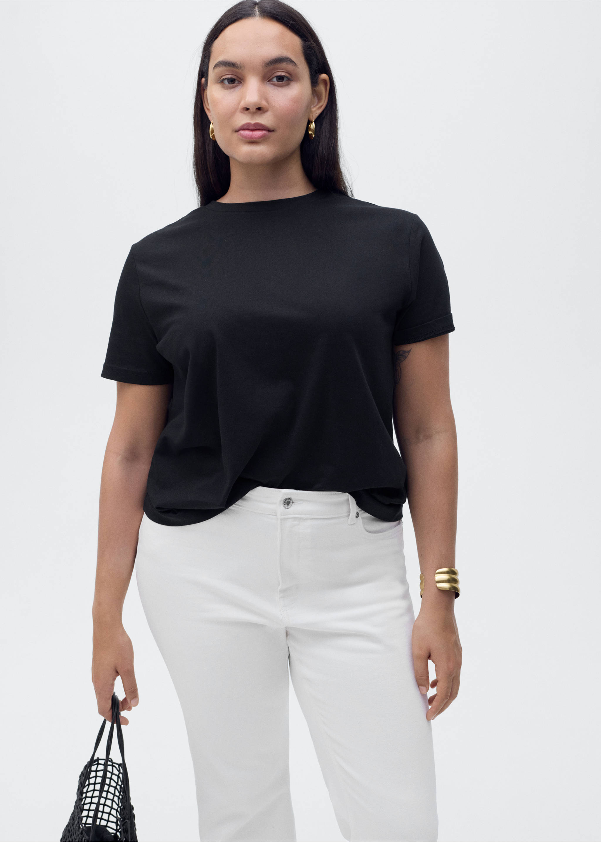 Sienna flared cropped jeans - Details of the article 5, White. Ref: 17021190-00.