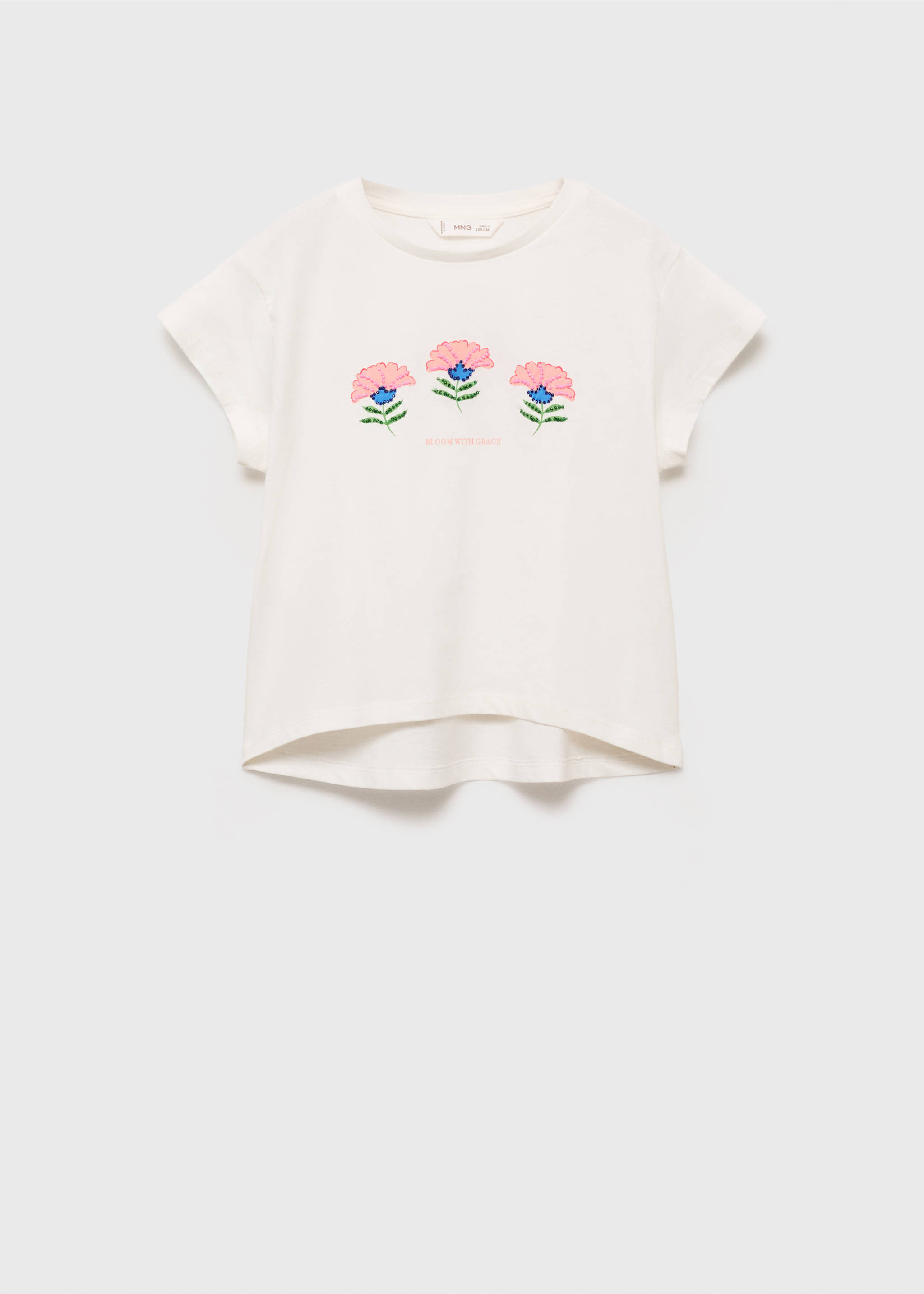 Bead printed T-shirt - Article without model, Off White. Ref: 17021195-00.