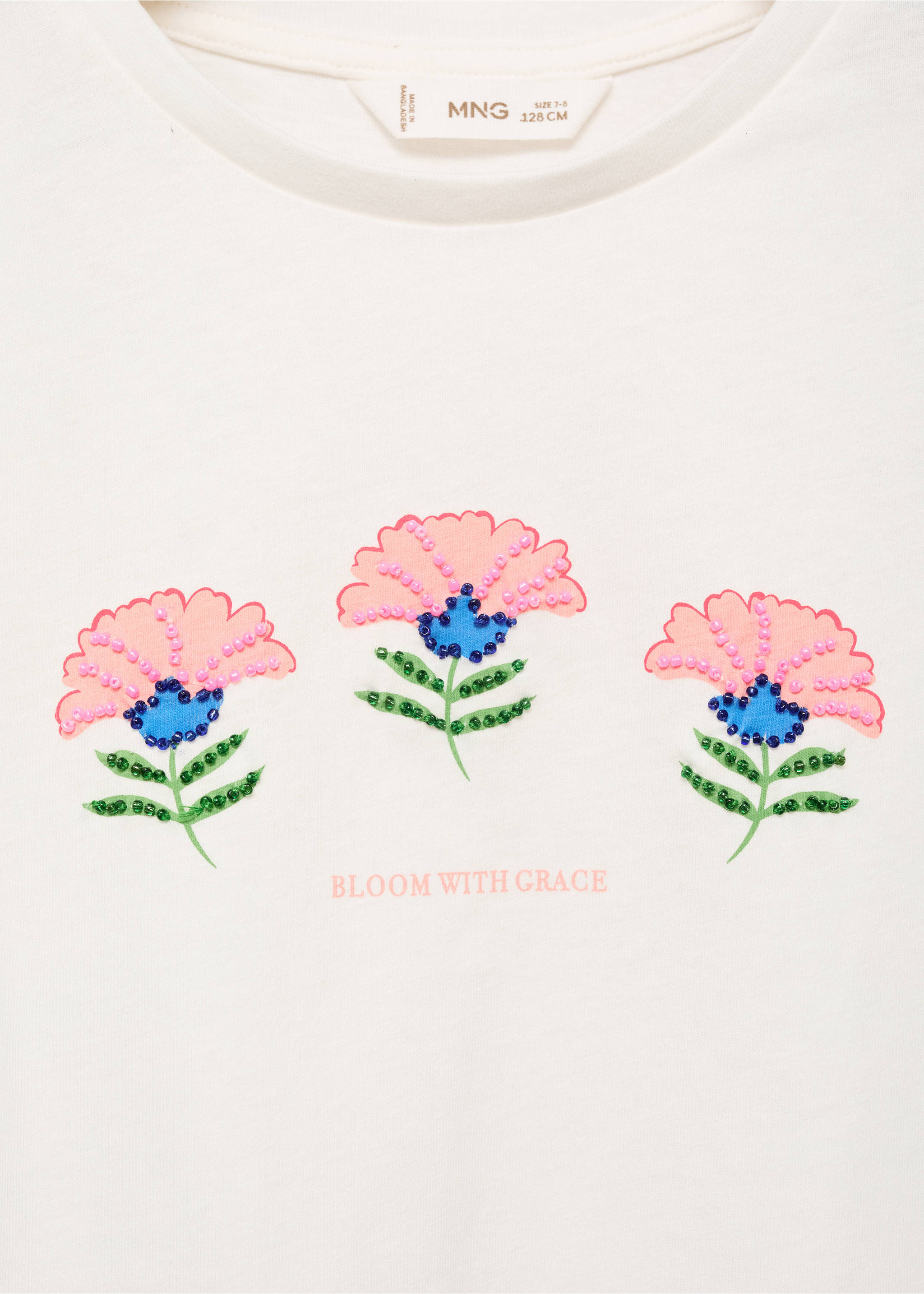 Bead printed T-shirt - Details of the article 8, Off White. Ref: 17021195-00.