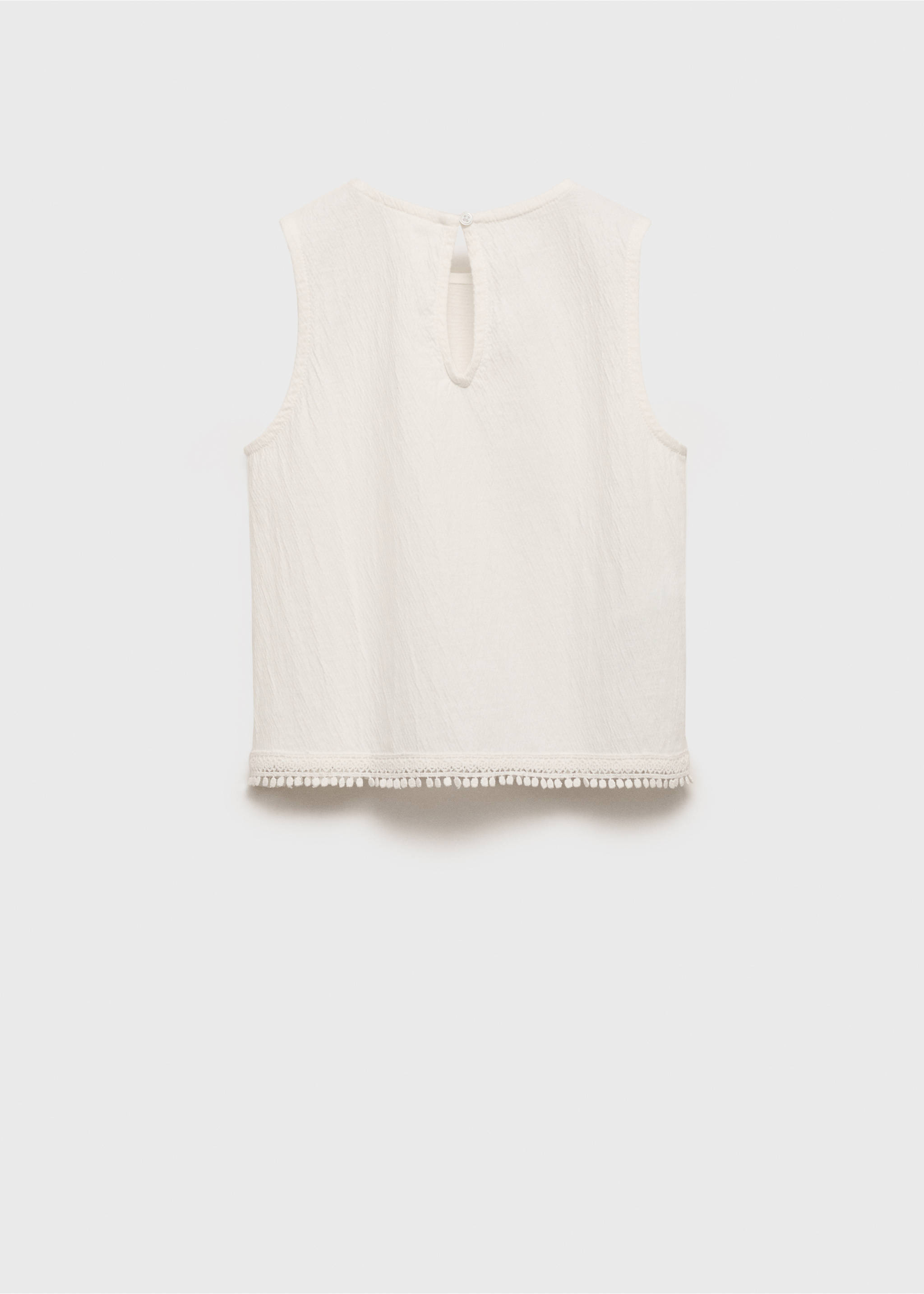 Textured embroidered t-shirt - Reverse of the article, Off White. Ref: 17021196-00.