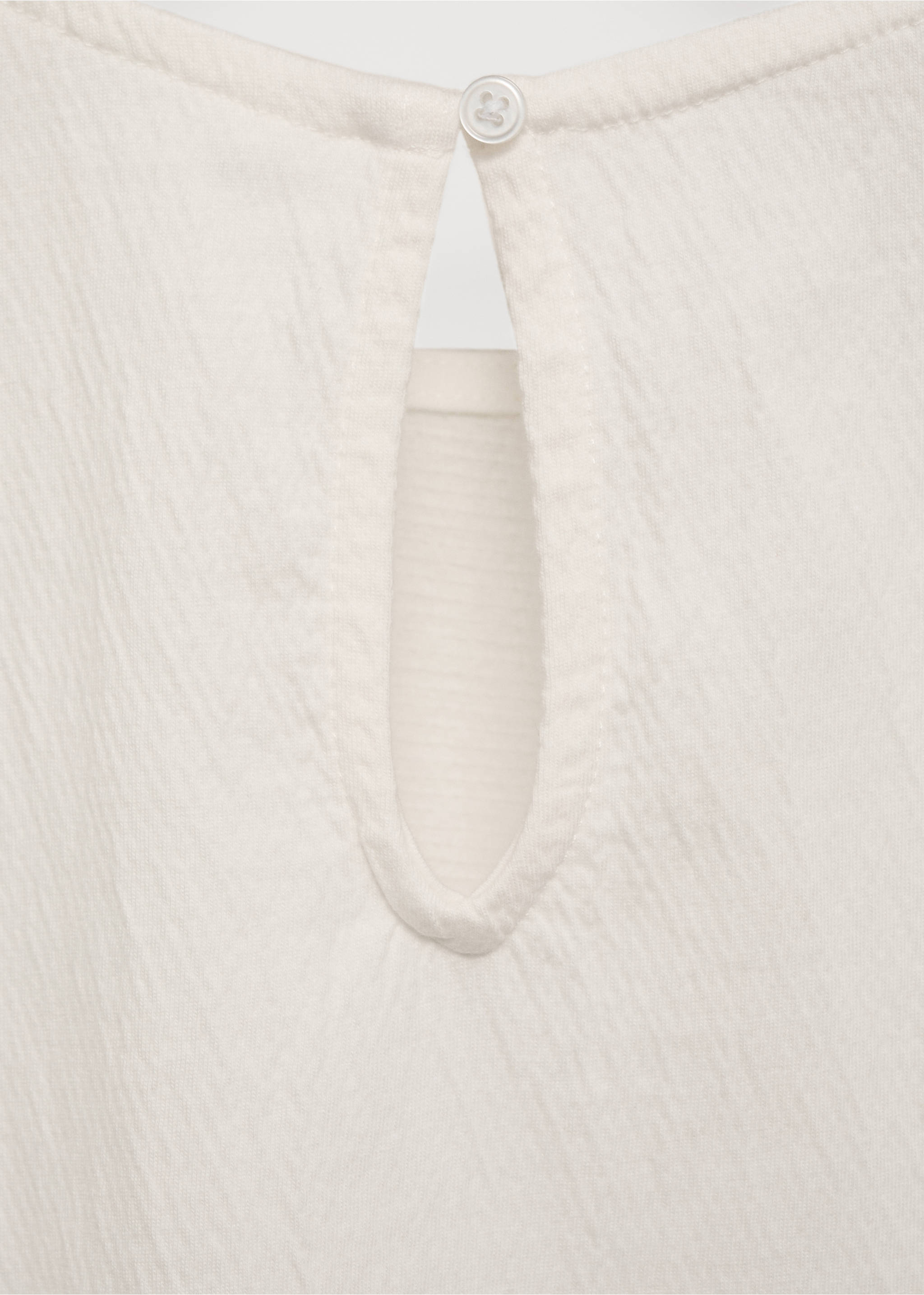 Textured embroidered t-shirt - Details of the article 0, Off White. Ref: 17021196-00.