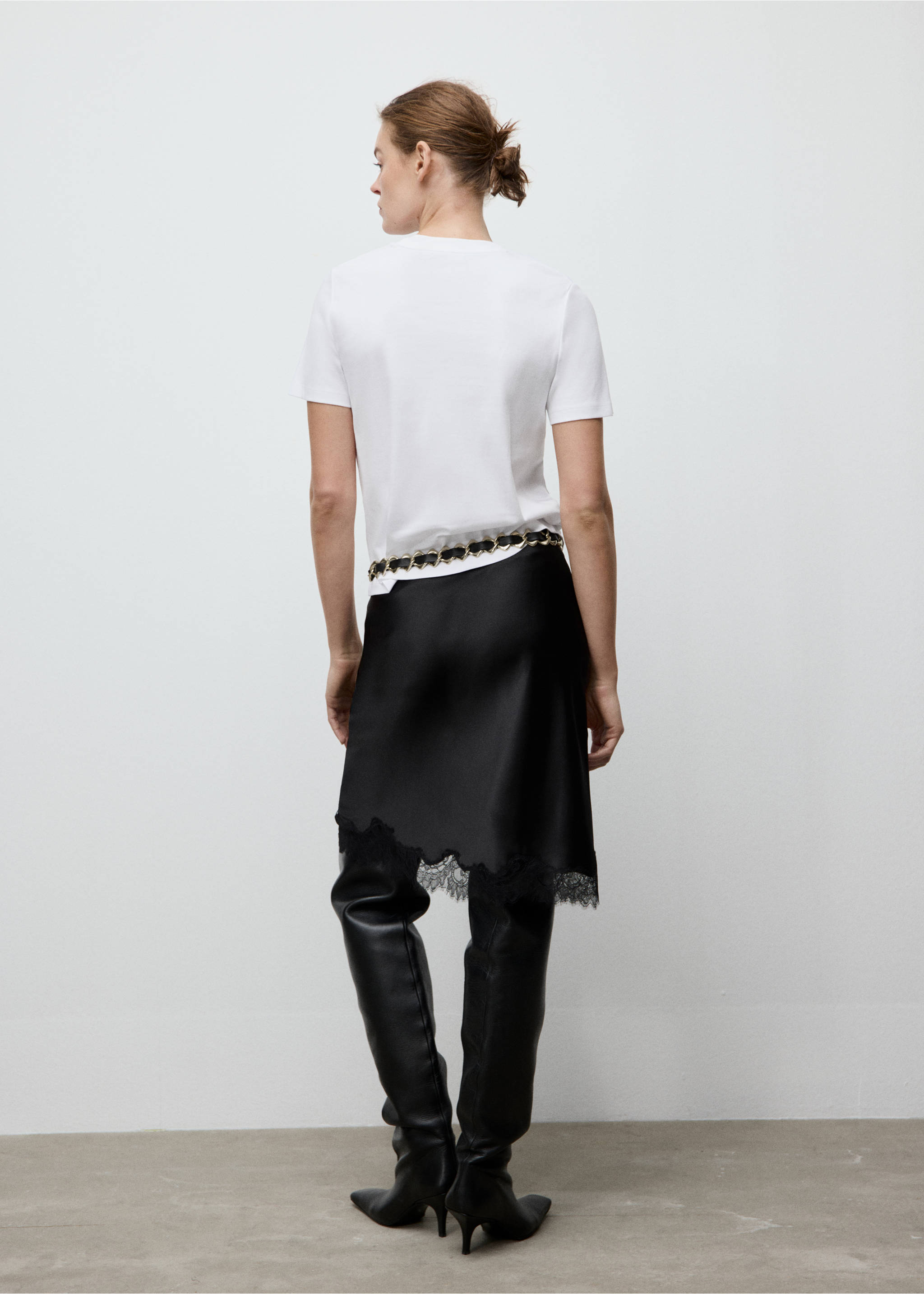 Bavlněné tričko s krátkým rukávem - Zadní strana zboží, Bílá. Ref: 17021197-00.