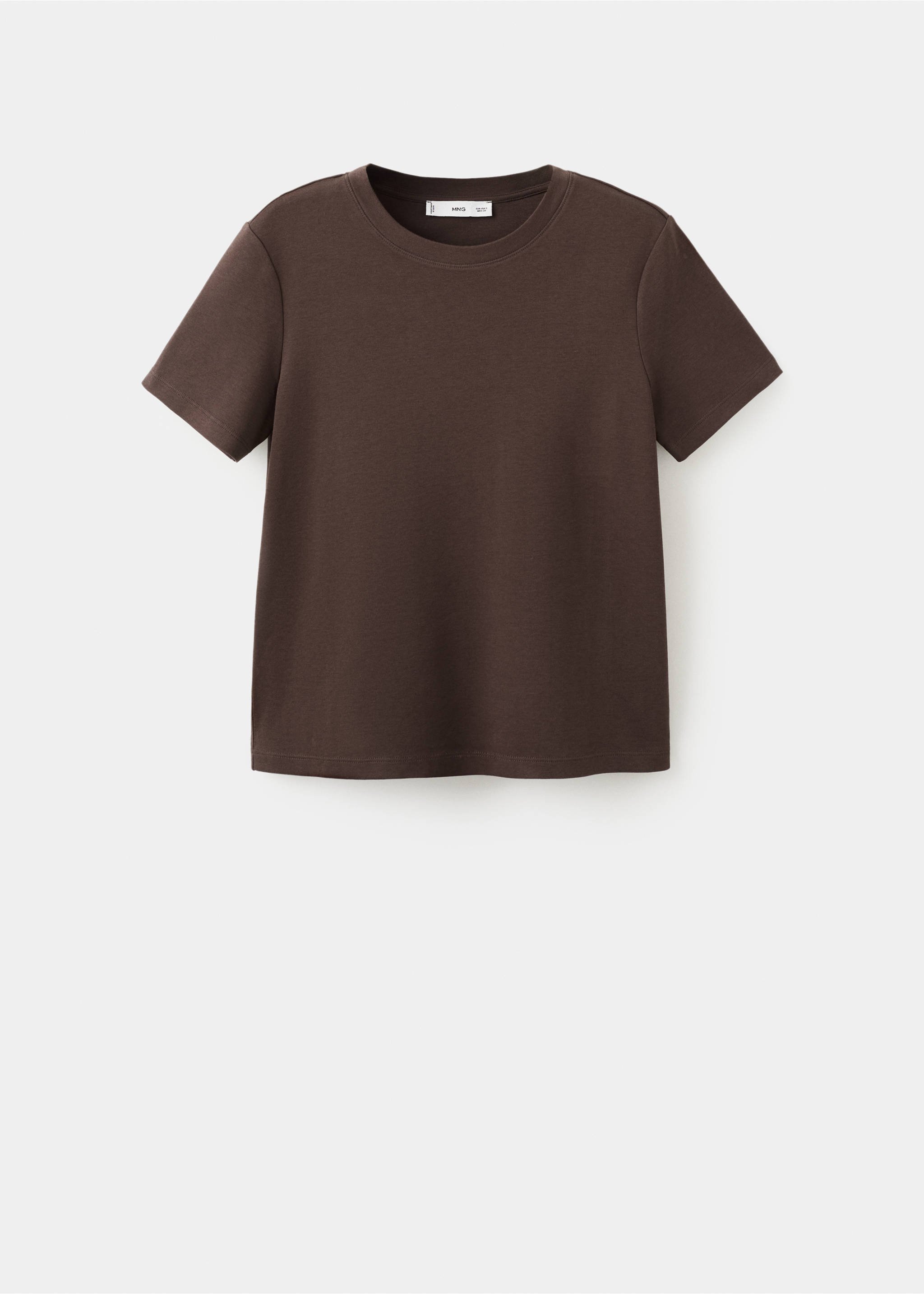 Katoenen T-shirt met korte mouwen - Artikel zonder model, Chocoladebruin. Ref: 17021197-00.