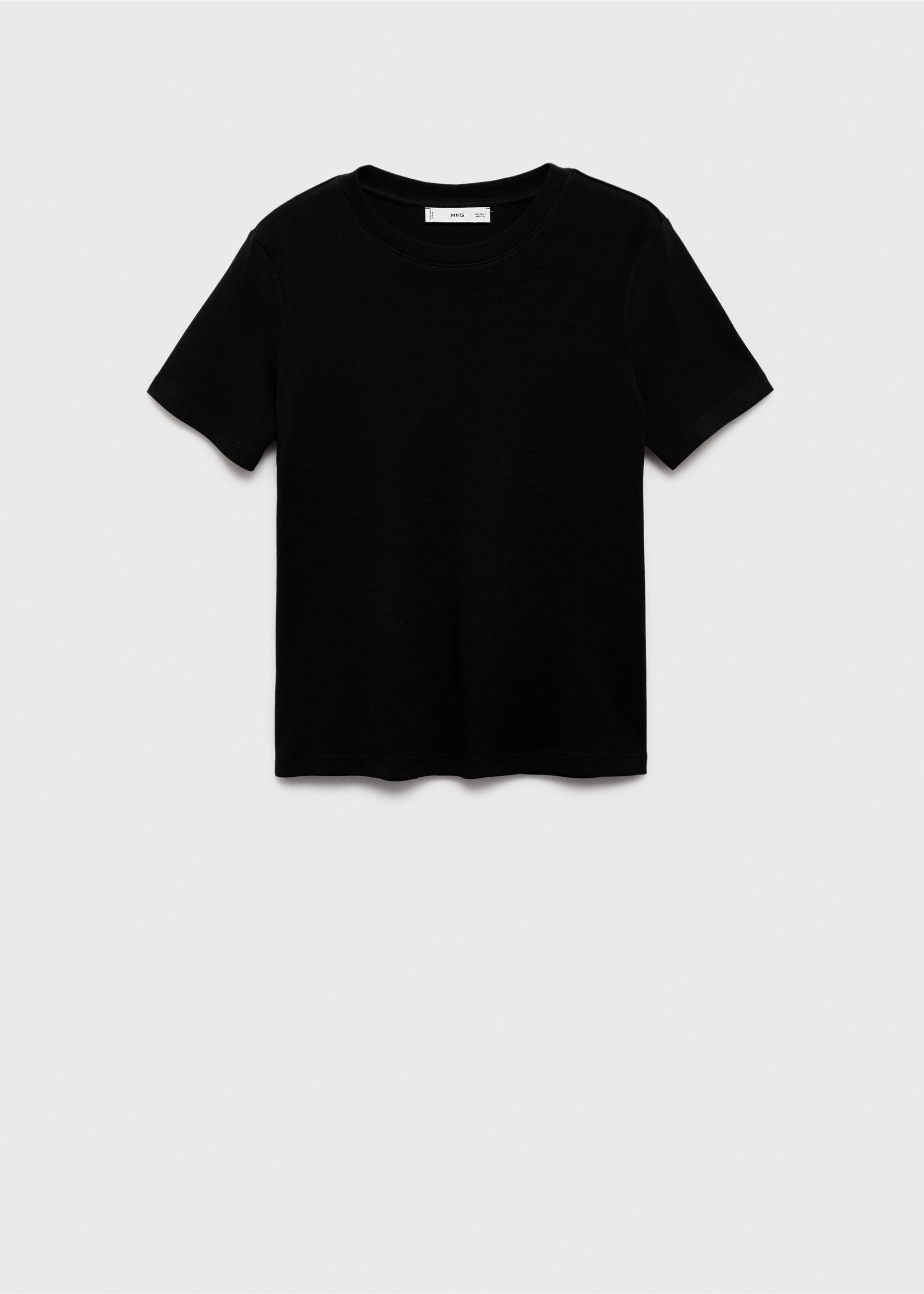 Cotton short-sleeved t-shirt - Article without model, Black. Ref: 17021197-00.