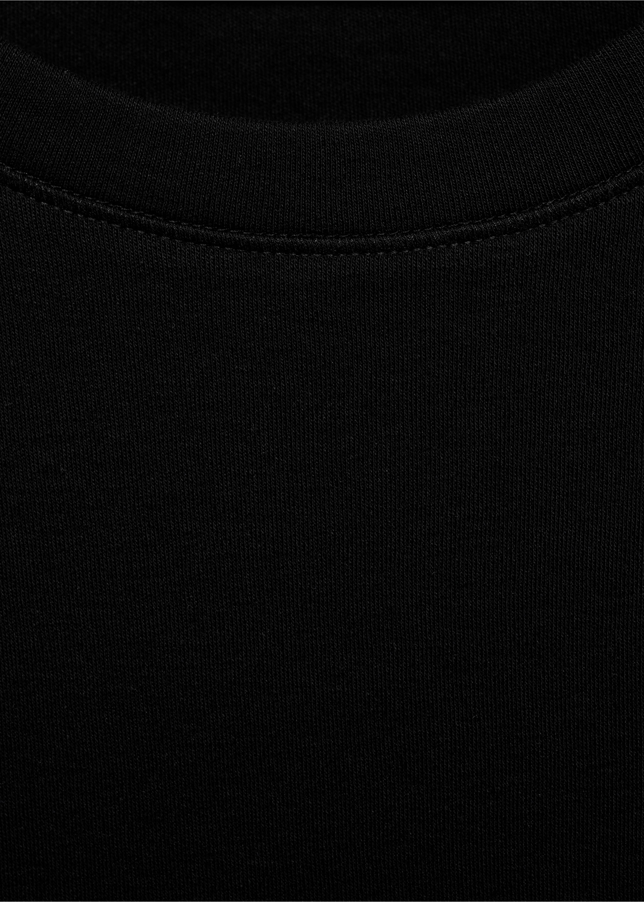 Cotton short-sleeved t-shirt - Details of the article 8, Black. Ref: 17021197-00.