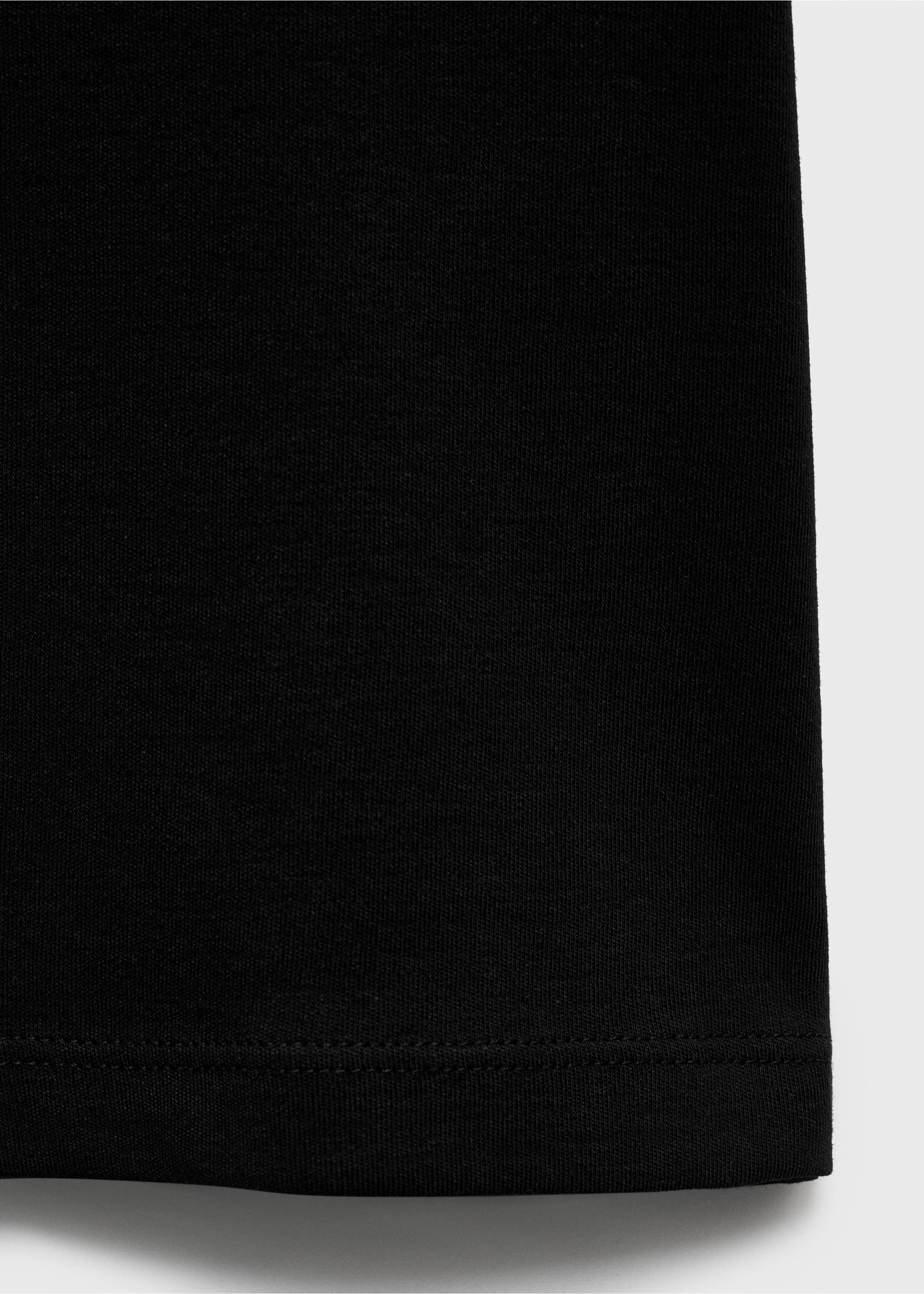Cotton short-sleeved t-shirt - Details of the article 0, Black. Ref: 17021197-00.
