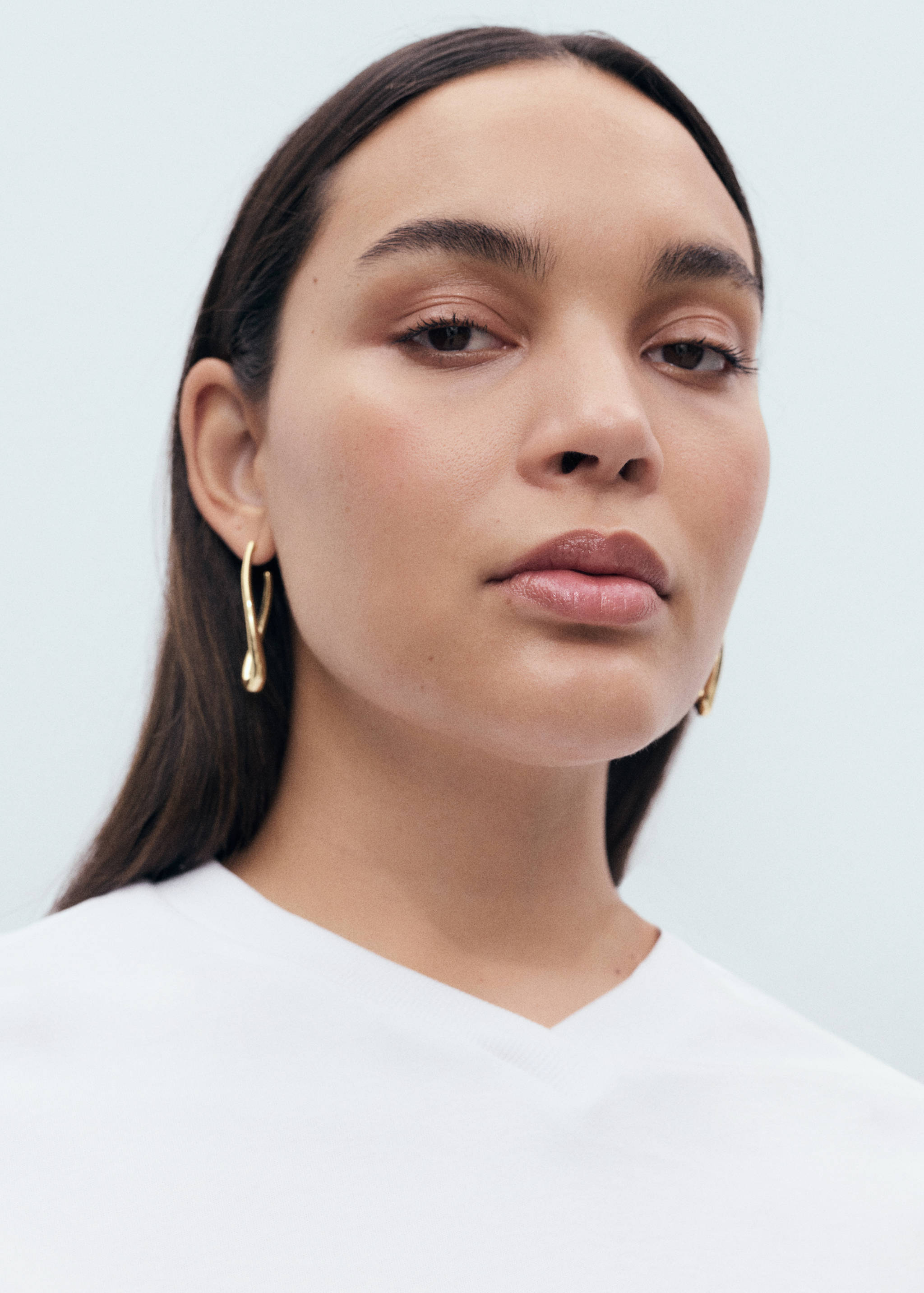 Bavlněné tričko s výstřihem do V - Detail zboží 4