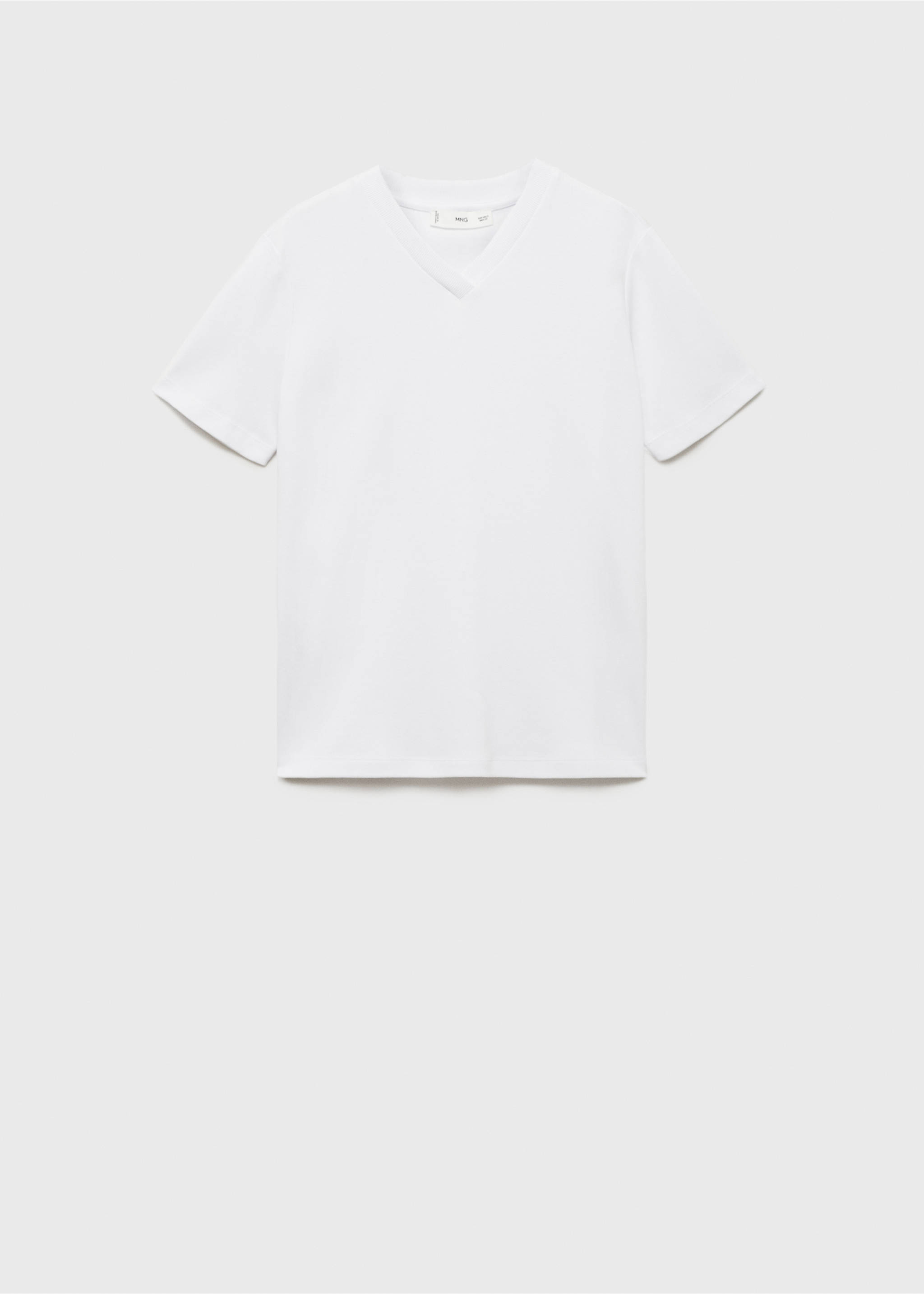 Katoenen T-shirt met V-hals - Artikel zonder model, Wit. Ref: 17021198-00.