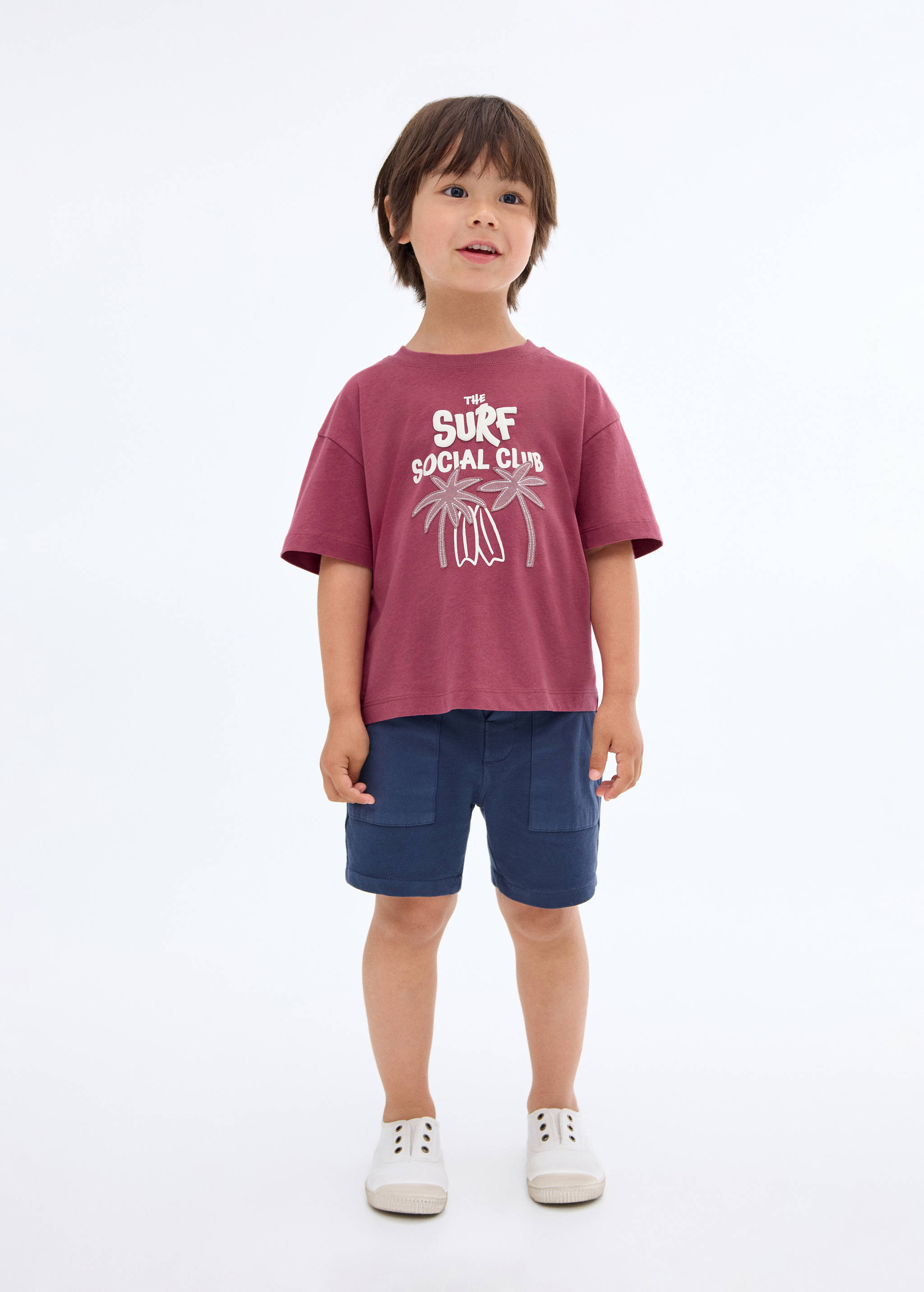 Embroidered detail print t-shirt - General plane