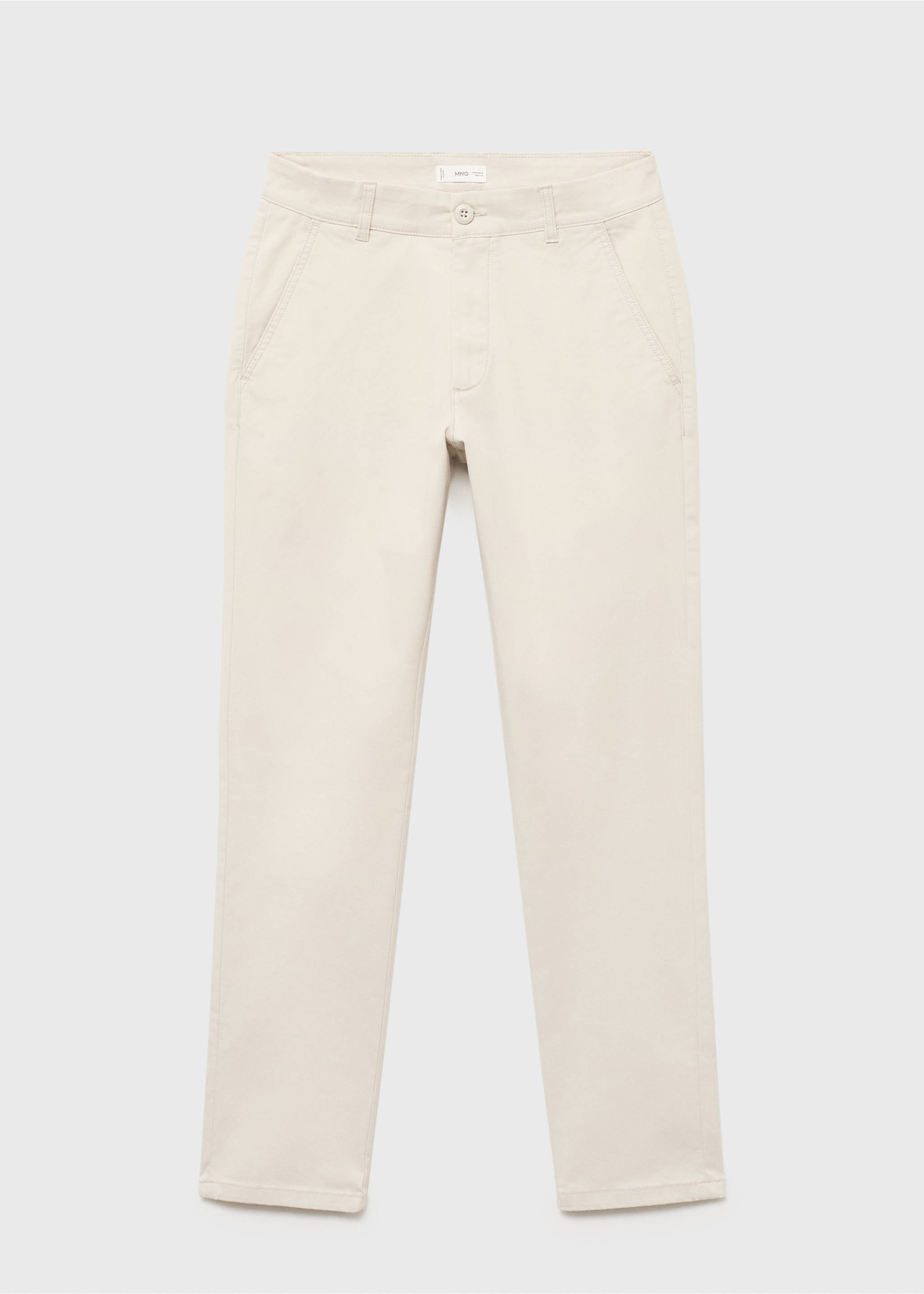Cotton chinos - Article without model, Ice Grey. Ref: 17021215-00.