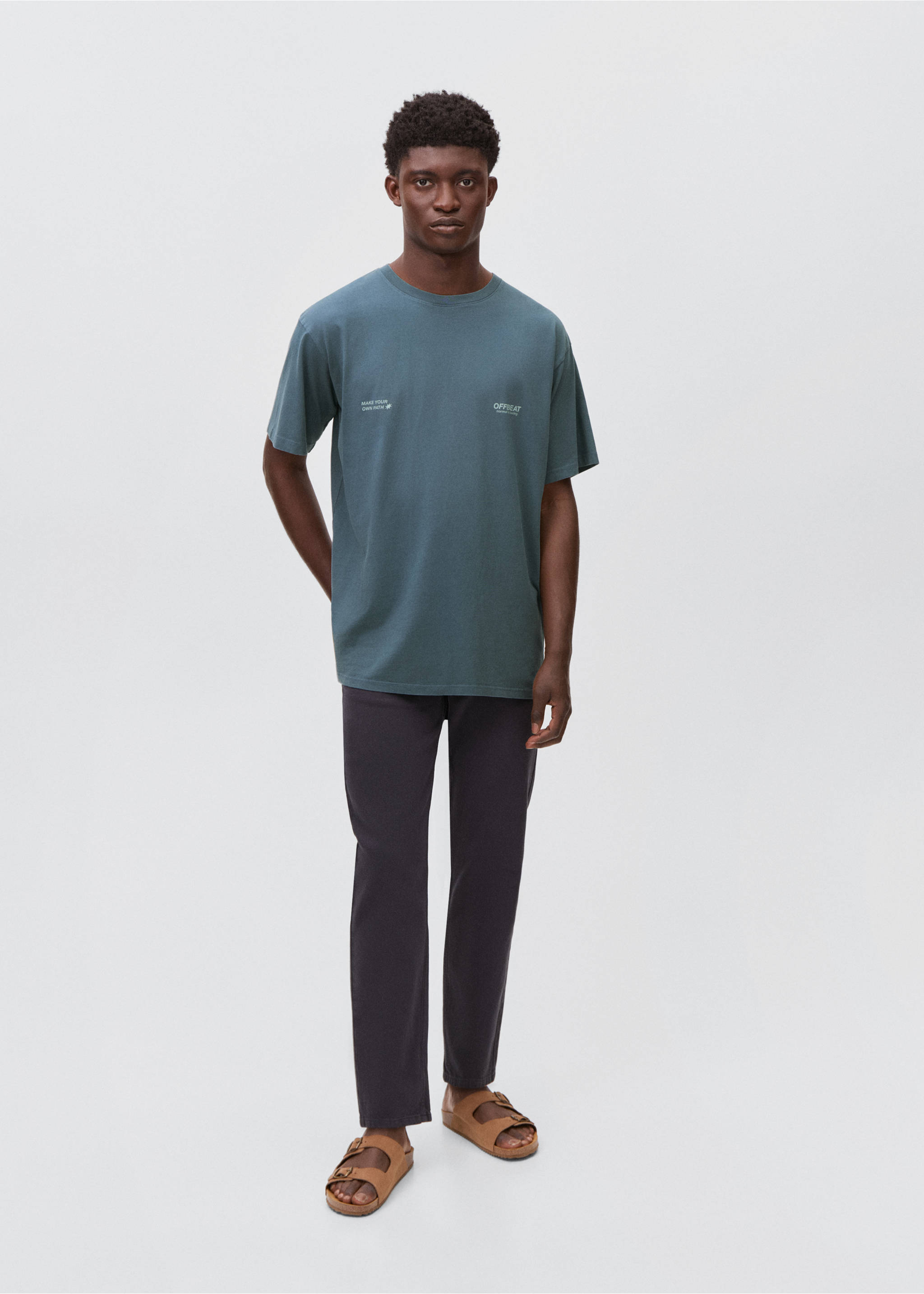 Printed cotton-blend T-shirt - General plane, Night Blue. Ref: 17021216-00.