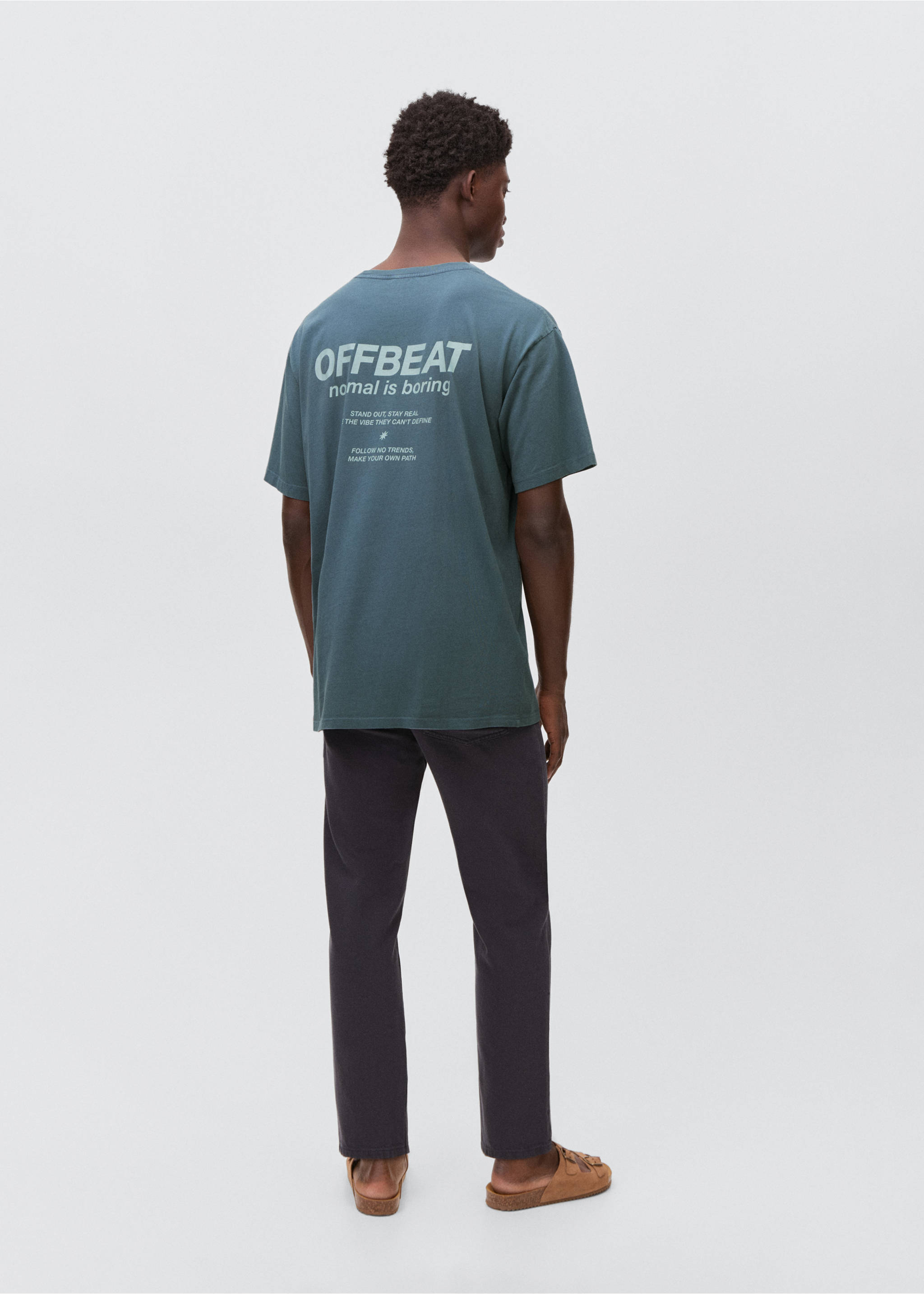 Printed cotton-blend T-shirt - Reverse of the article, Night Blue. Ref: 17021216-00.
