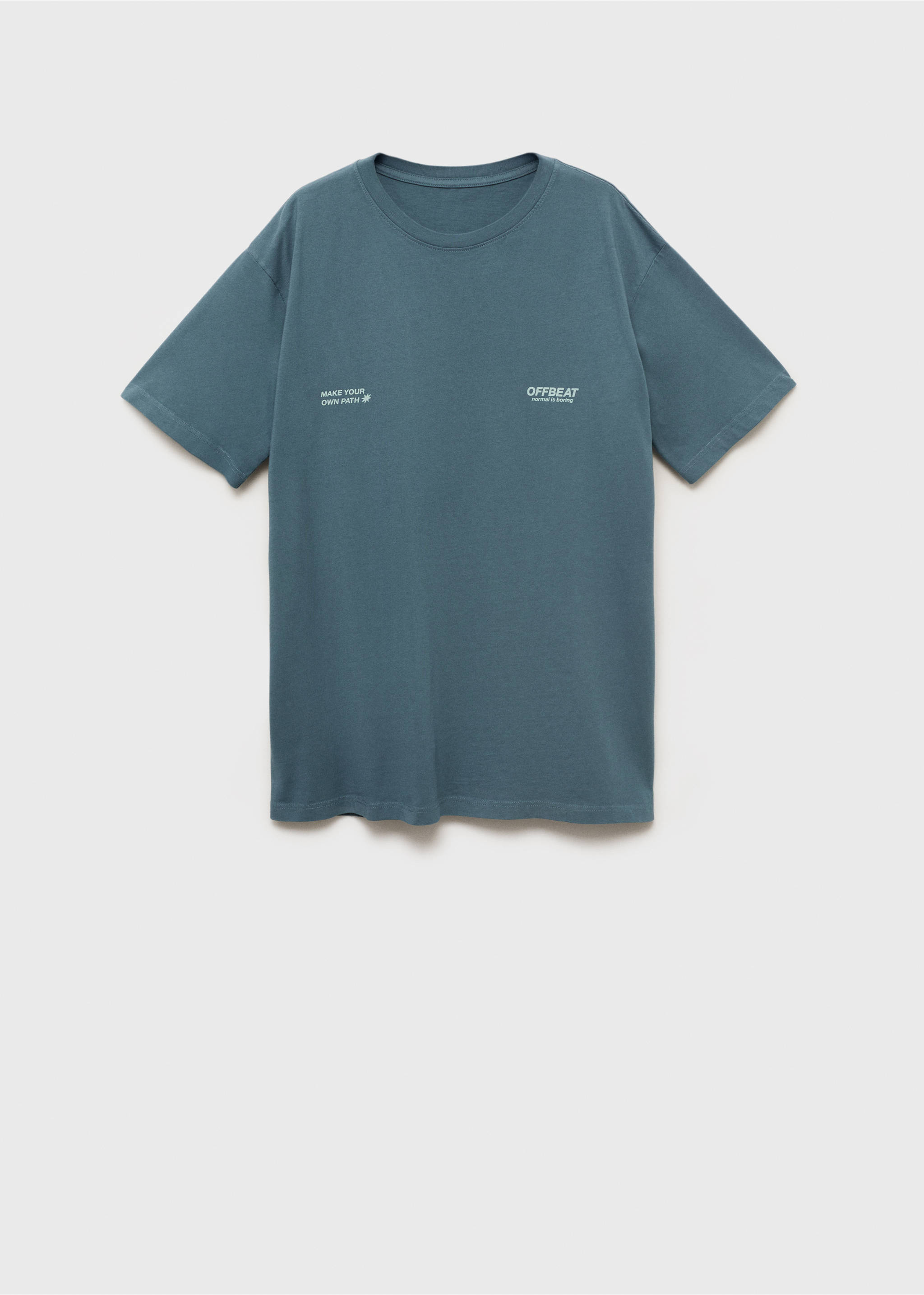 Printed cotton-blend T-shirt - Article without model, Night Blue. Ref: 17021216-00.