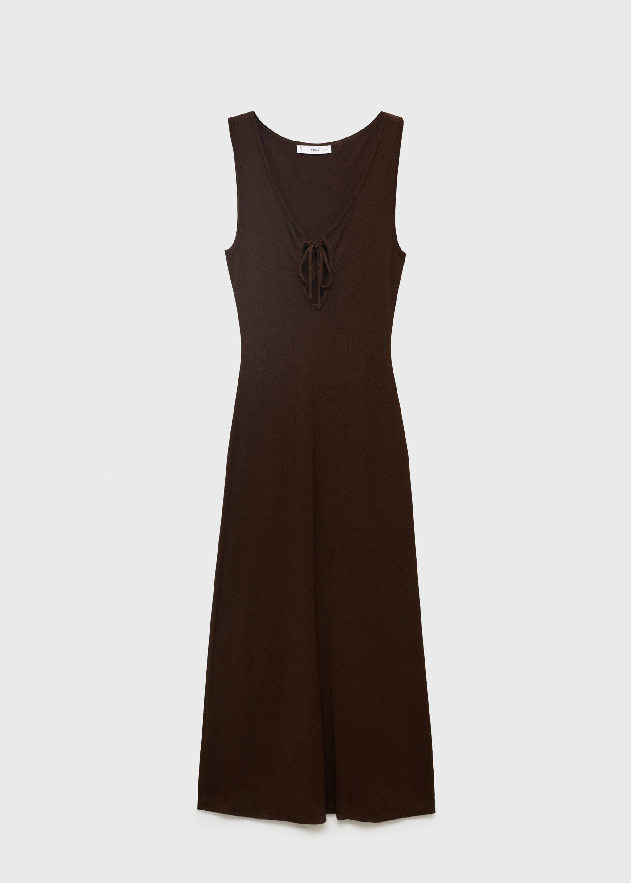 Vestido de malha com decote de laço - Artigo sem modelo