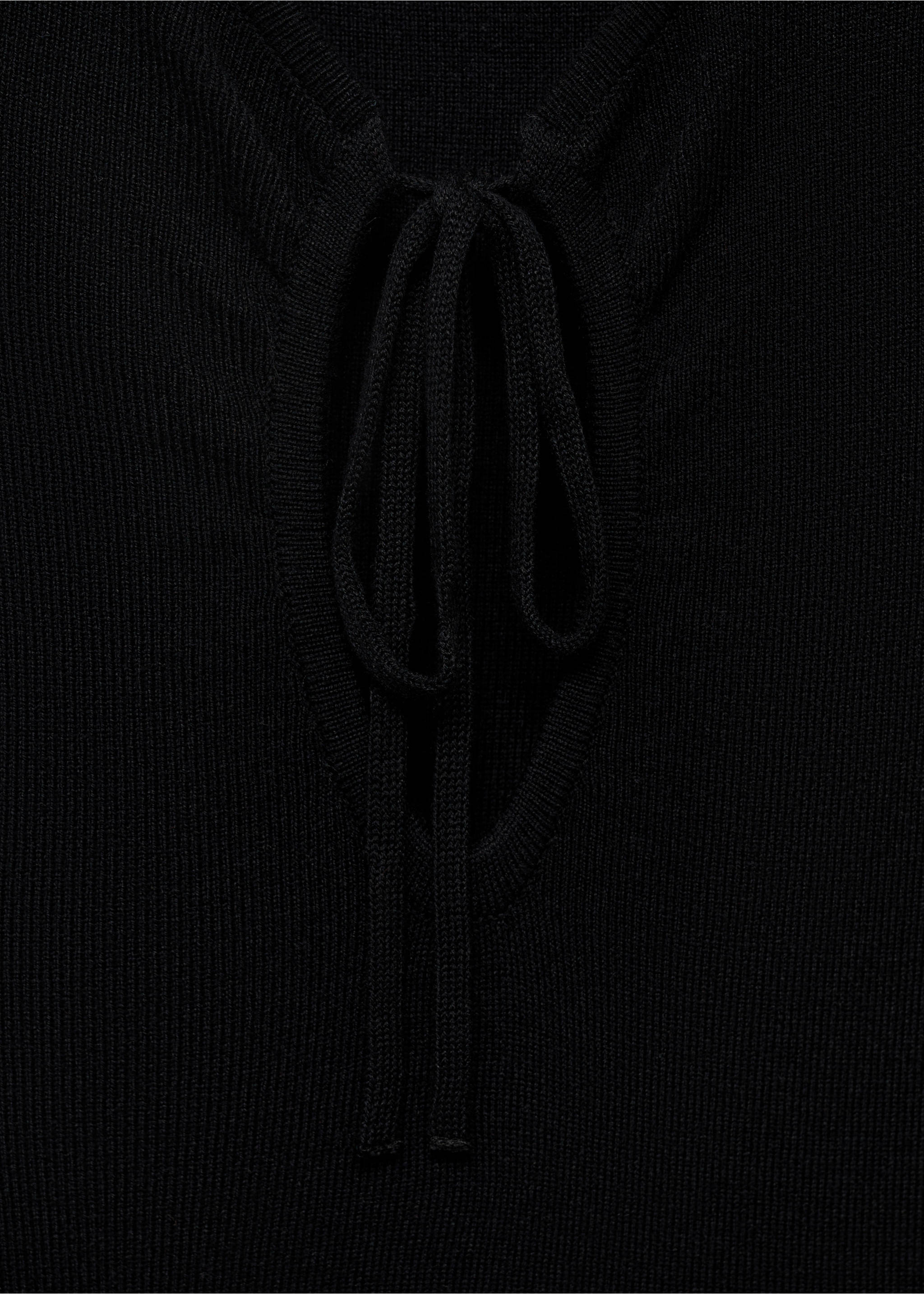 Robe en maille décolleté nœud - Détail de l'article 8, Noir. Ref: 17021218-00.