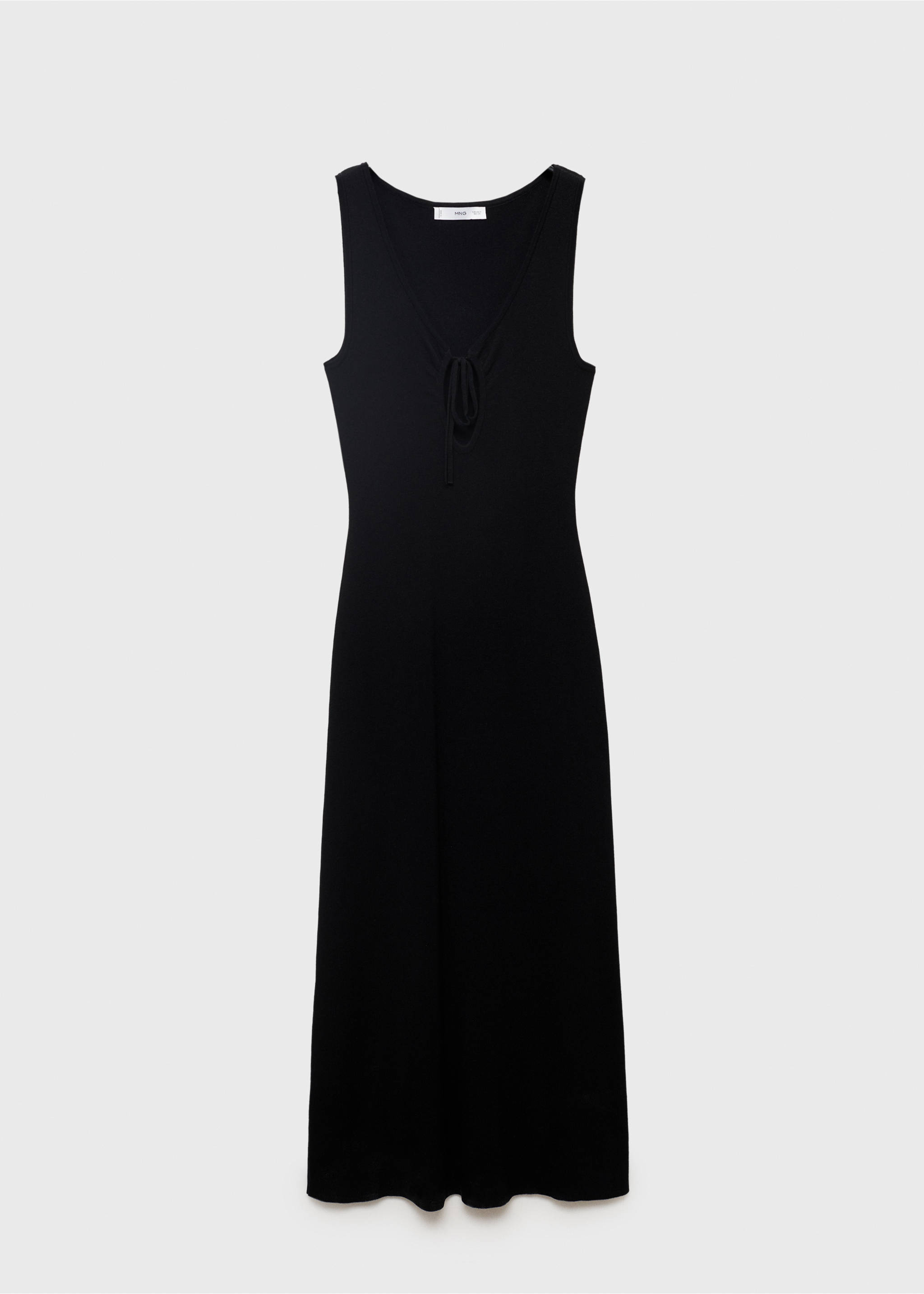 Robe en maille décolleté nœud - Article sans modèle, Noir. Ref: 17021218-00.