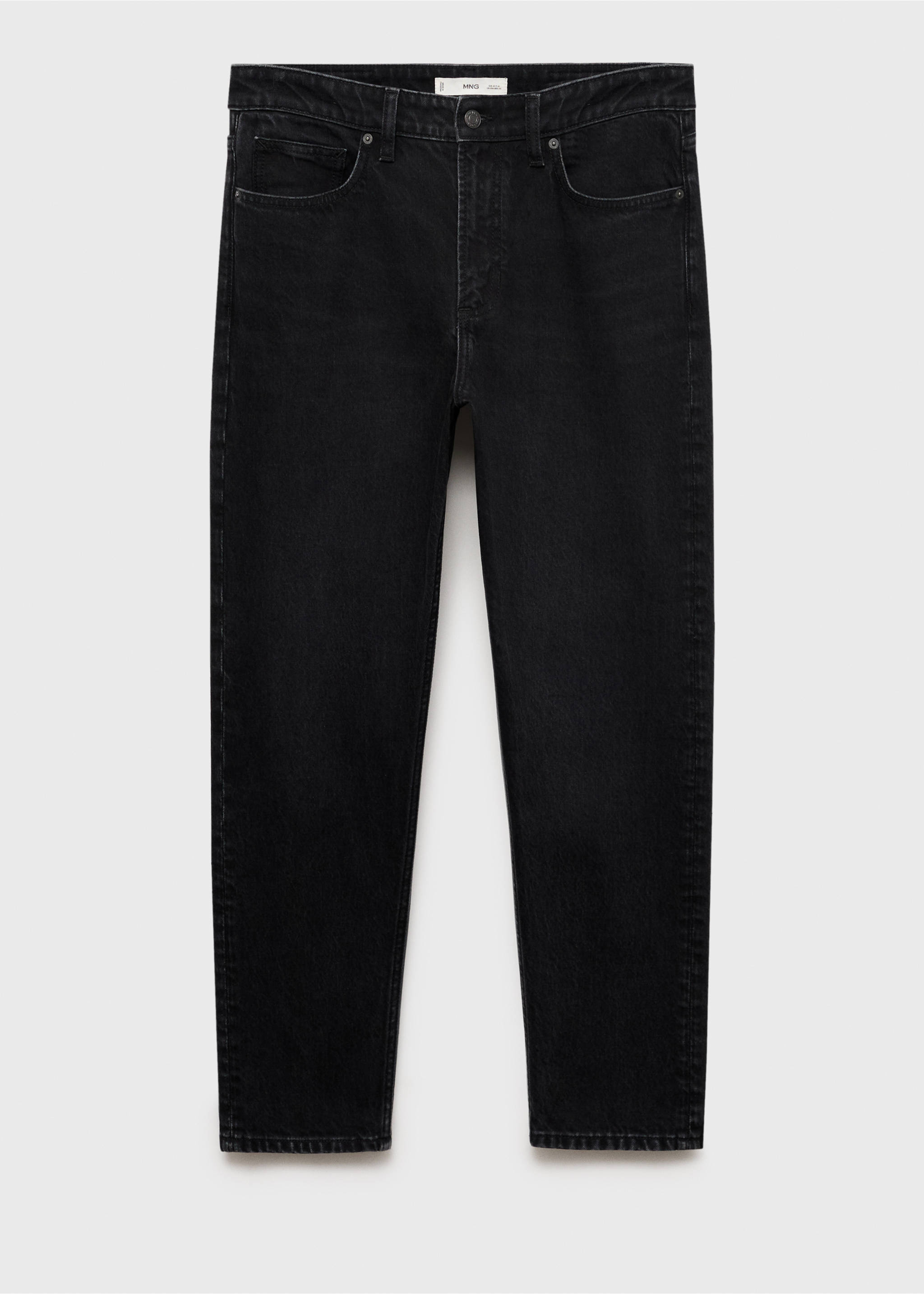 Ben cropped tapered-fit jeans - Article without model, Black denim. Ref: 17021223-00.