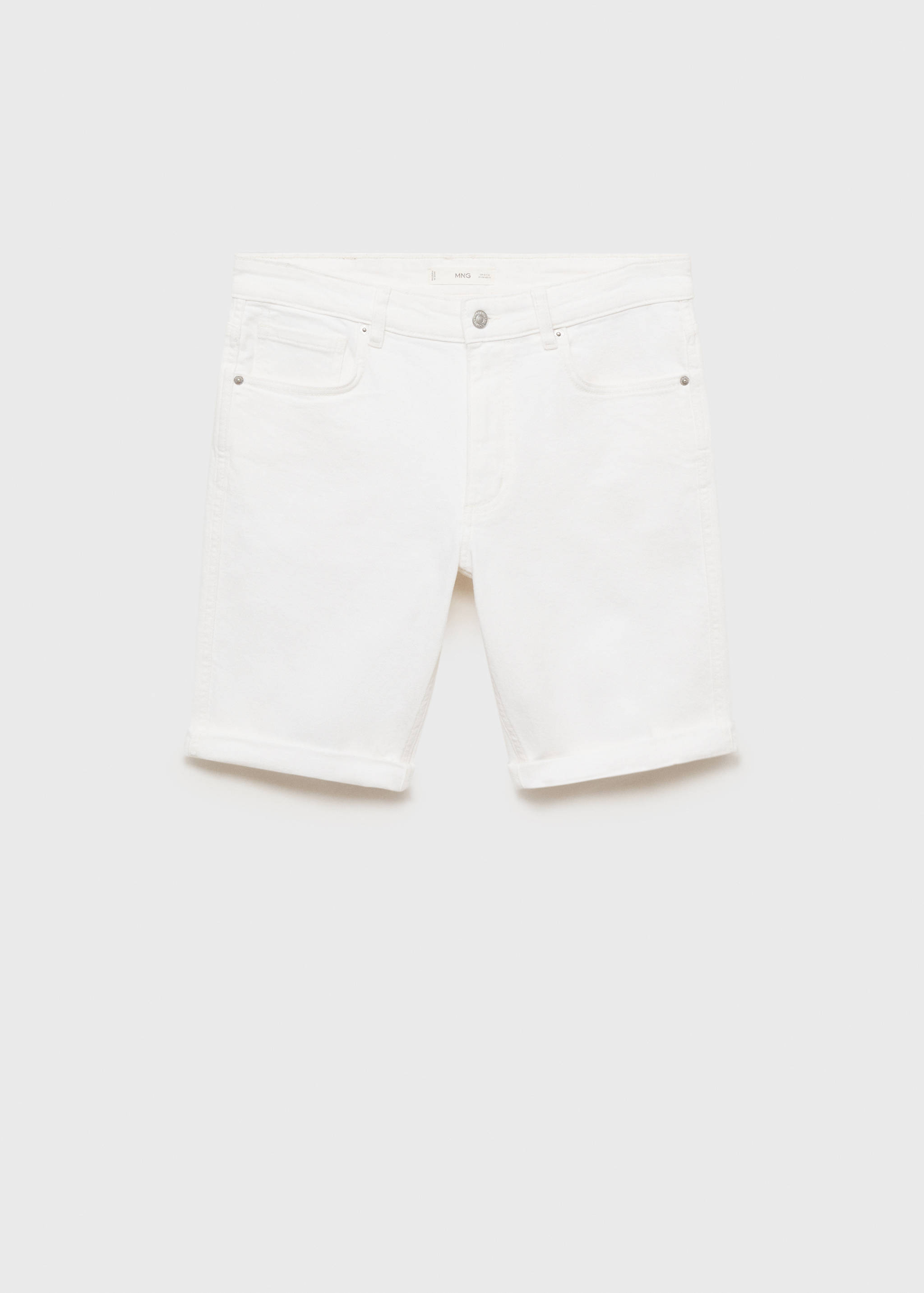 Slim-fit denim bermuda shorts - Article without model