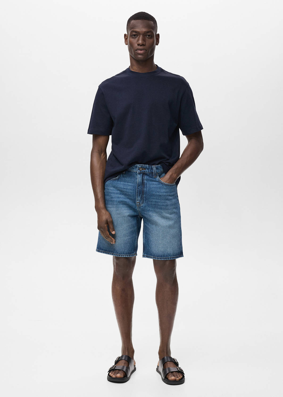 Regular-fit denim shorts