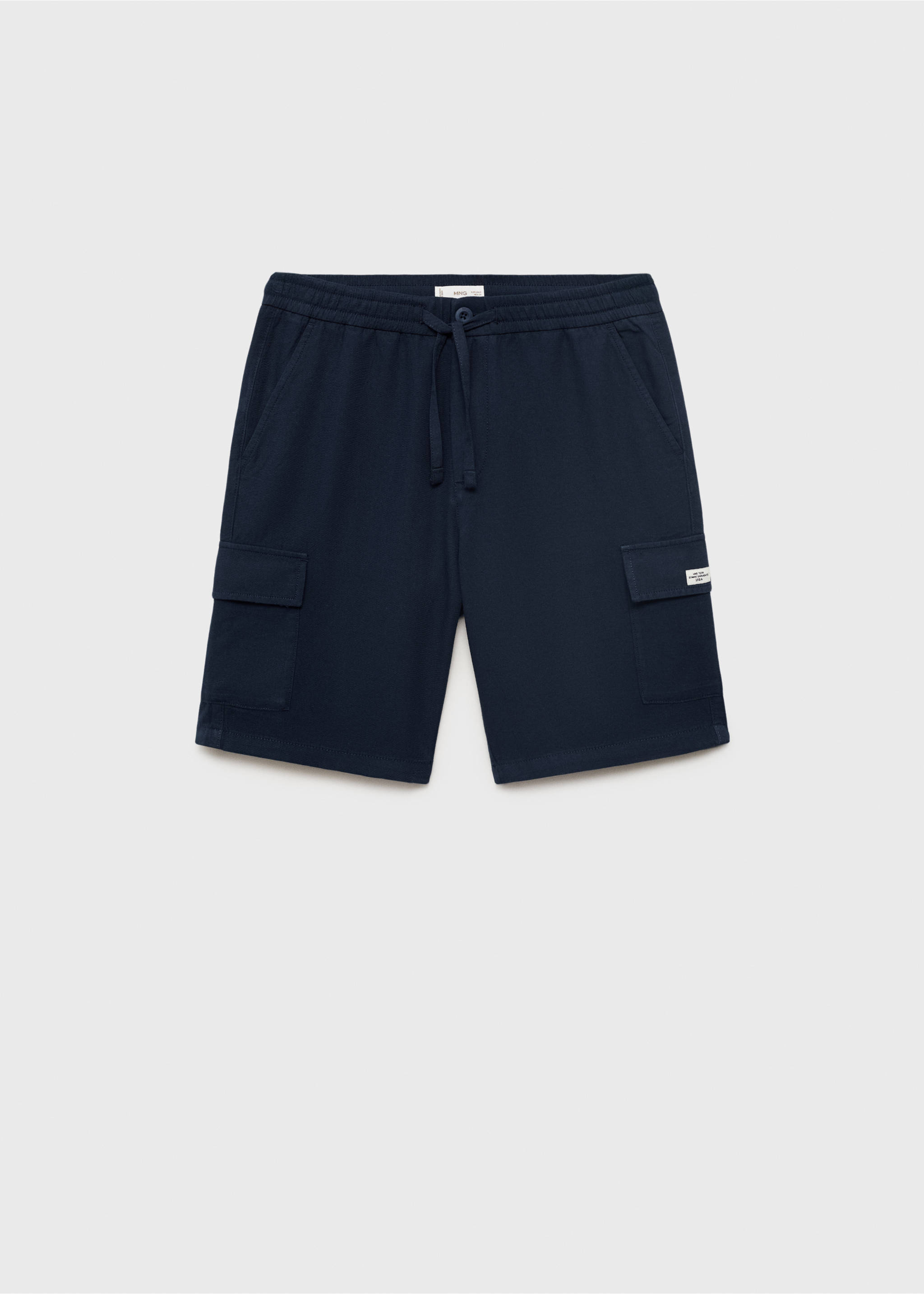 Cargo linen bermuda shorts - Article without model, Navy. Ref: 17021229-00.