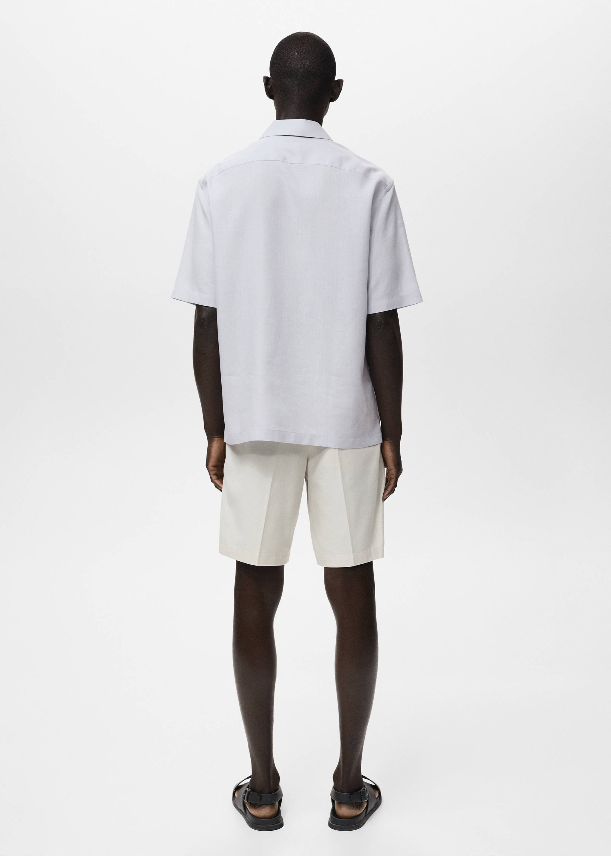 Bowling linen lyocell shirt - Reverse of the article, Sky Blue. Ref: 17021230-00.