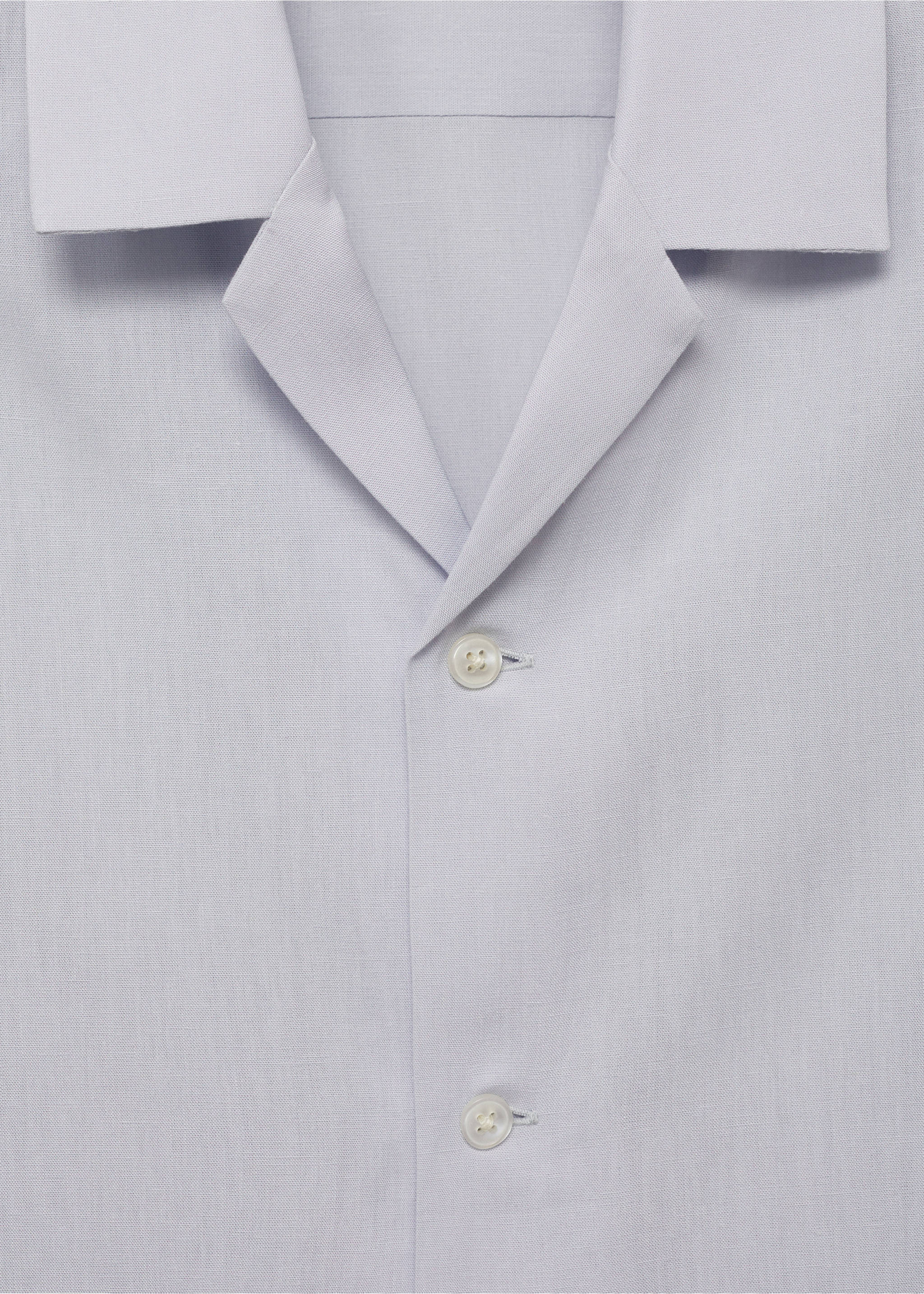Bowling linen lyocell shirt - Details of the article 8, Sky Blue. Ref: 17021230-00.