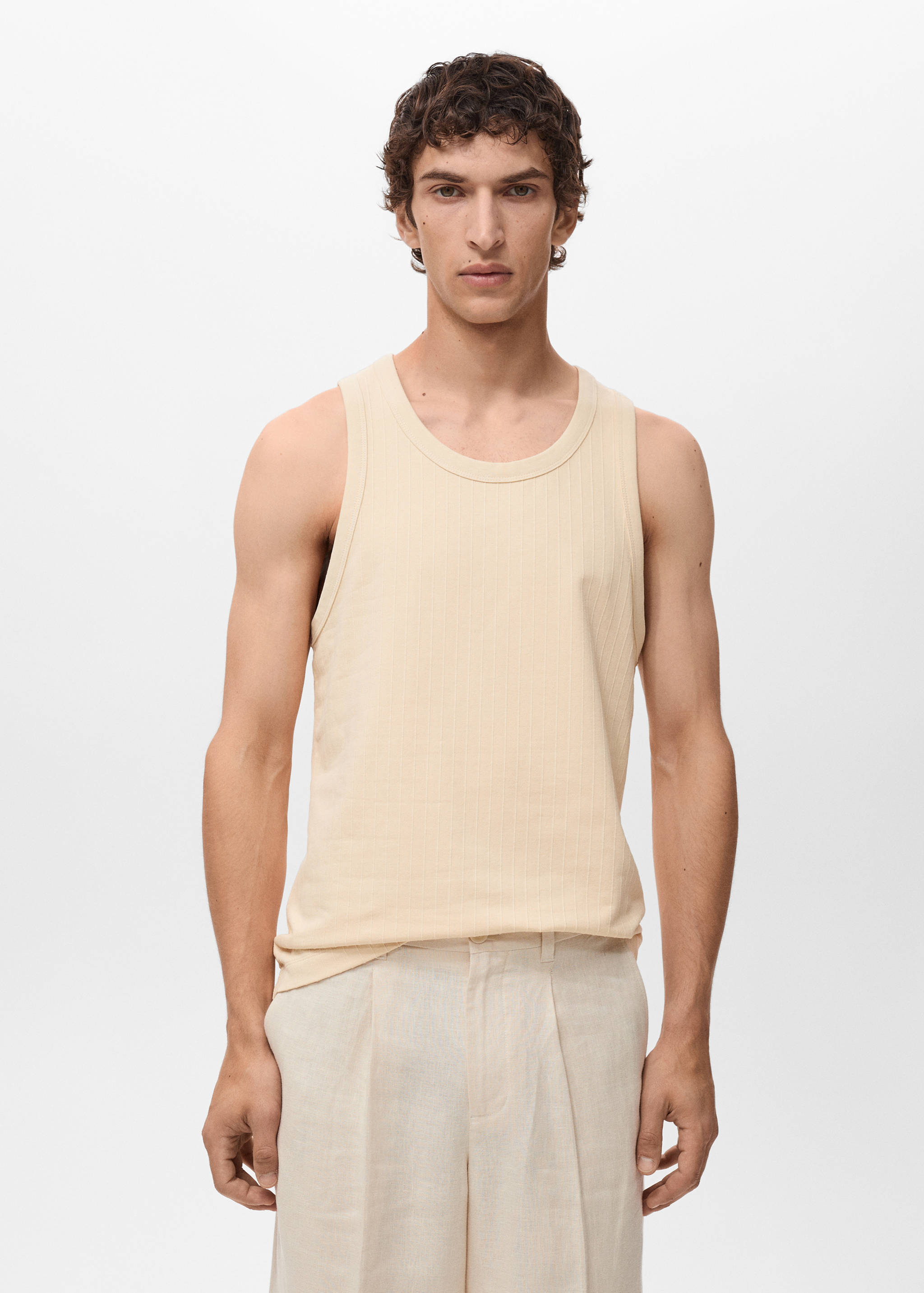 T-shirt bretelles à rayures - Plan moyen