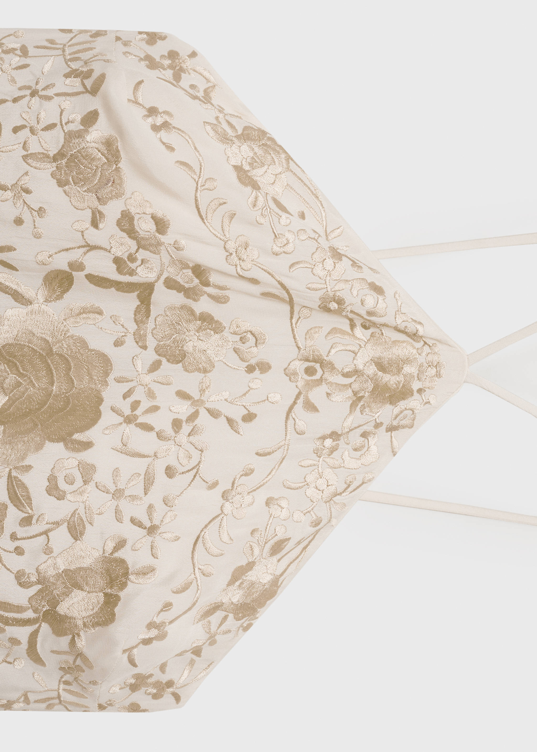 Floral-embroidered dress with fringe detail - Details of the article 8